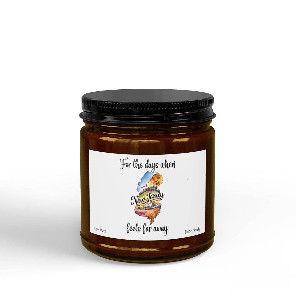For the days when New Jersey feels far away, Homesick New Jersey Gift, State Candle, NJ Souvenir, Soy Candles Black Lid, Eco-friendly Gift