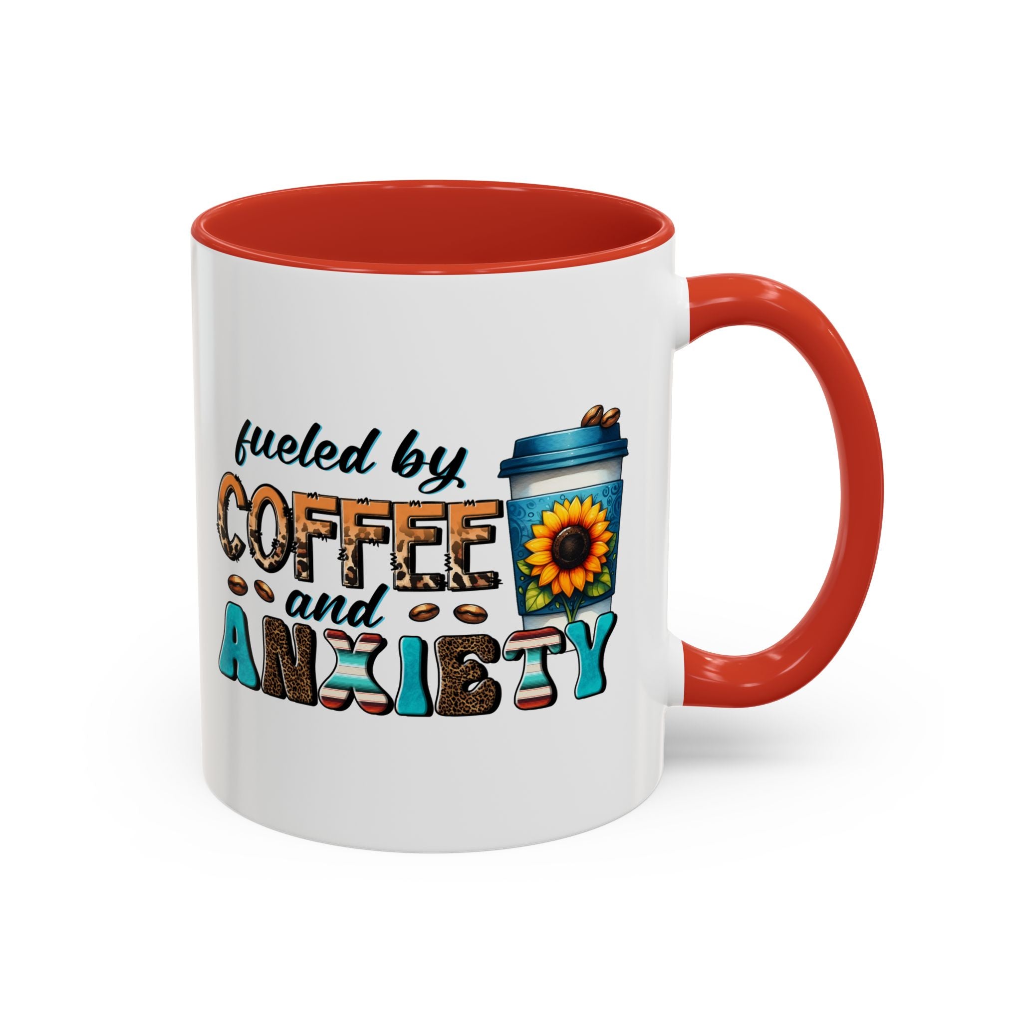 Fueled by Coffee and Anxiety Mug, Fun Coffee Cup, Gift for Coffee Lovers