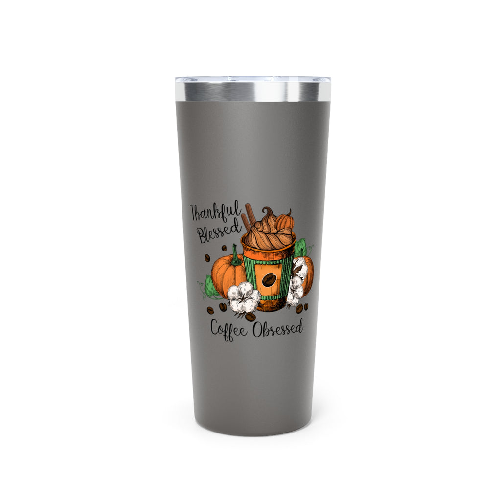 Thankful & Coffee Obsessed Tumbler - Perfect Fall Gift, Travel Mug, Insulated Beverage Container, Thanksgiving Cup, Seasonal Drinkware