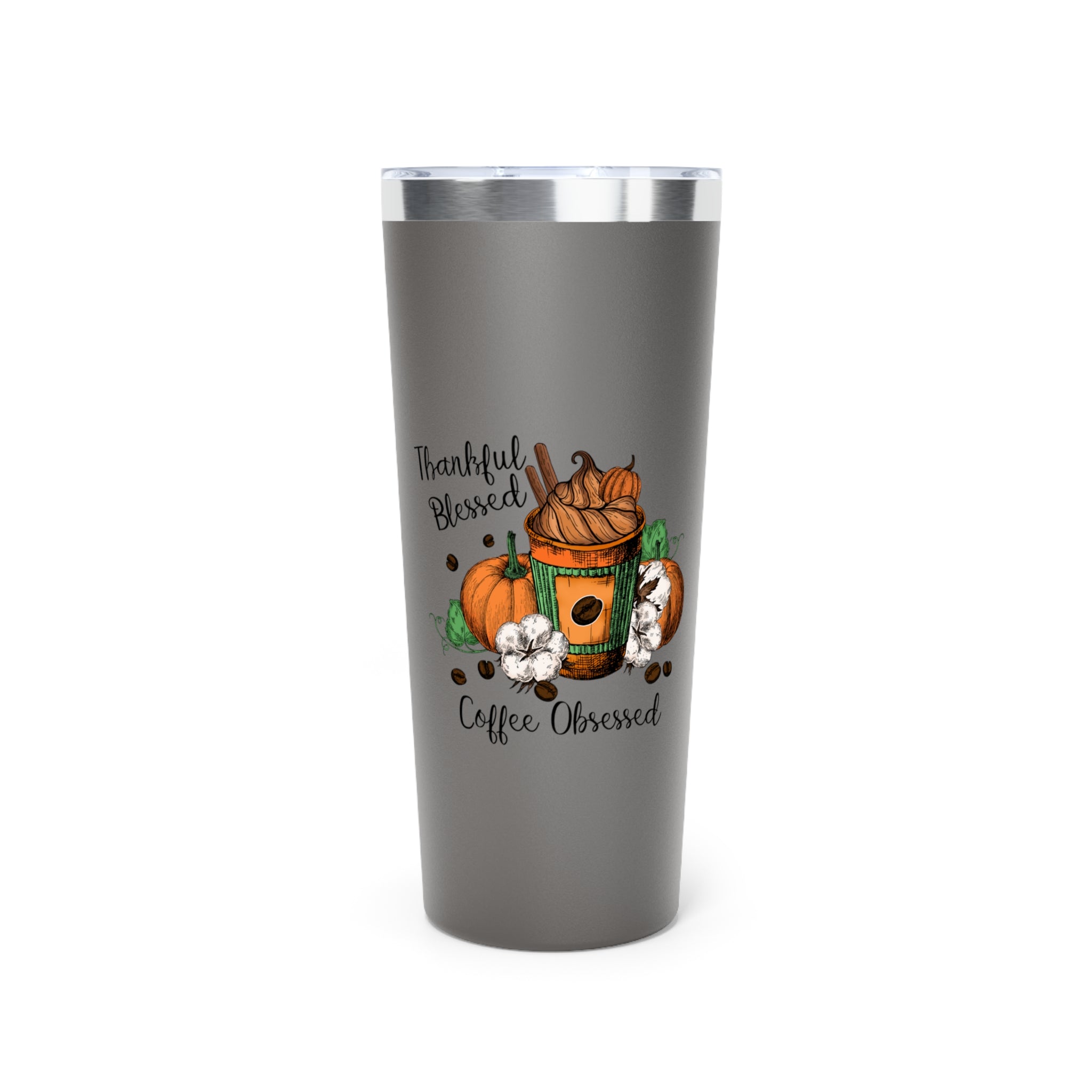 Thankful & Coffee Obsessed Tumbler - Perfect Fall Gift, Travel Mug, Insulated Beverage Container, Thanksgiving Cup, Seasonal Drinkware