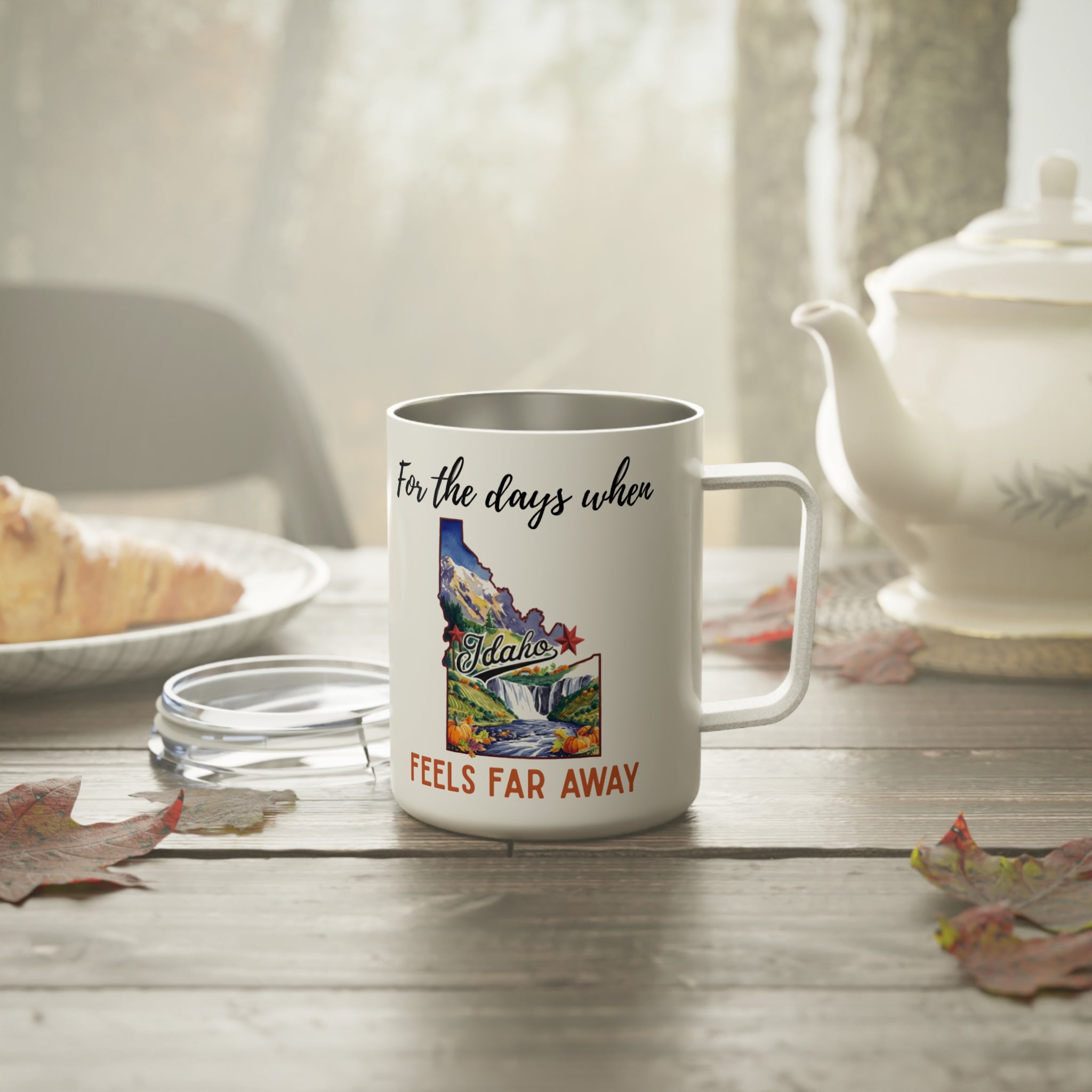 Idaho feels far away Insulated Coffee Mug, Missing Idaho Coffee tumbler, Homesick Mug