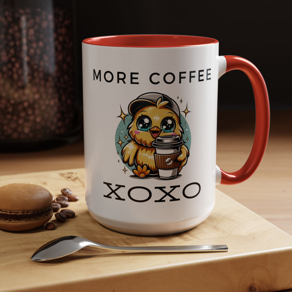 Charming Coffee Mug, Cute Mug with Chick Design, Perfect for Coffee Lovers, Gift for Friends, XOXO Decor