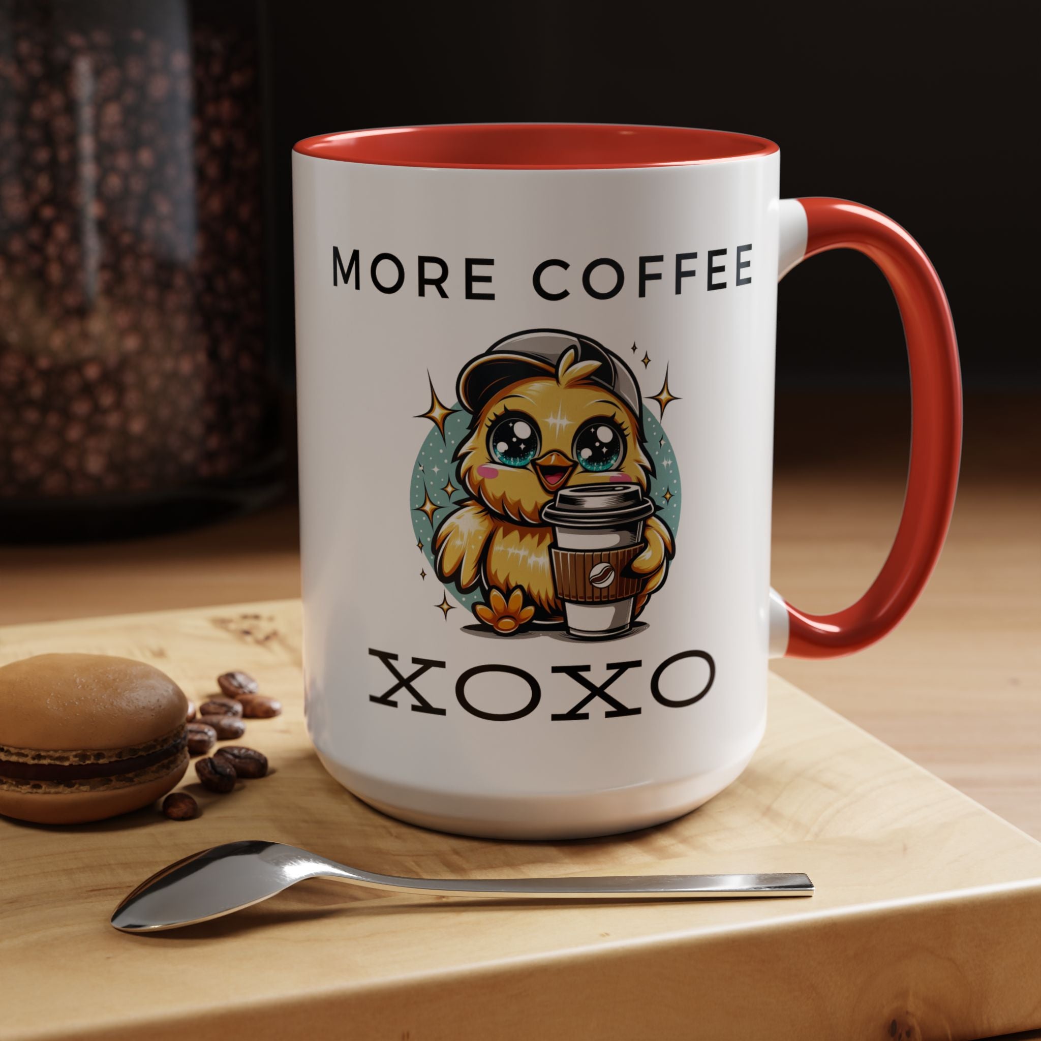 Charming Coffee Mug, Cute Mug with Chick Design, Perfect for Coffee Lovers, Gift for Friends, XOXO Decor