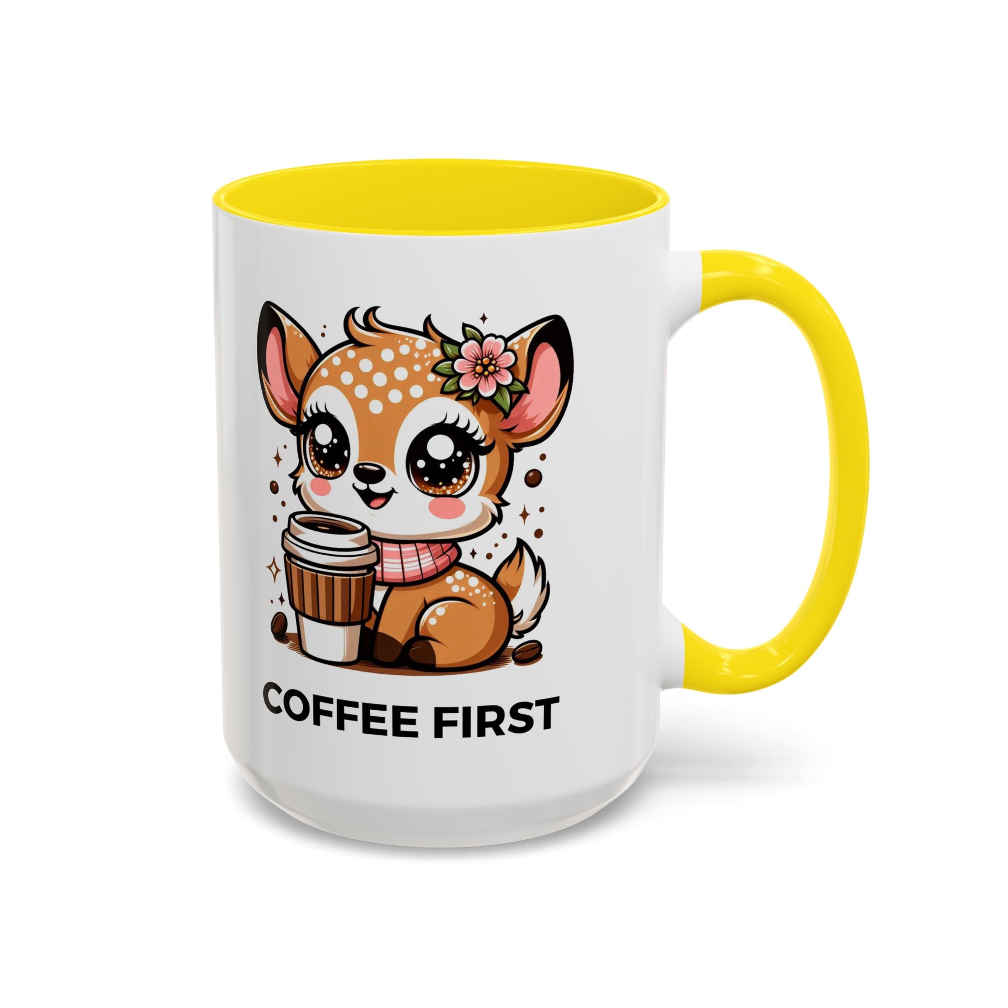 Cute Coffee Mug, Coffee First, Animal Lover Gift, Kawaii Mug, Adorable Animal Coffee Cup