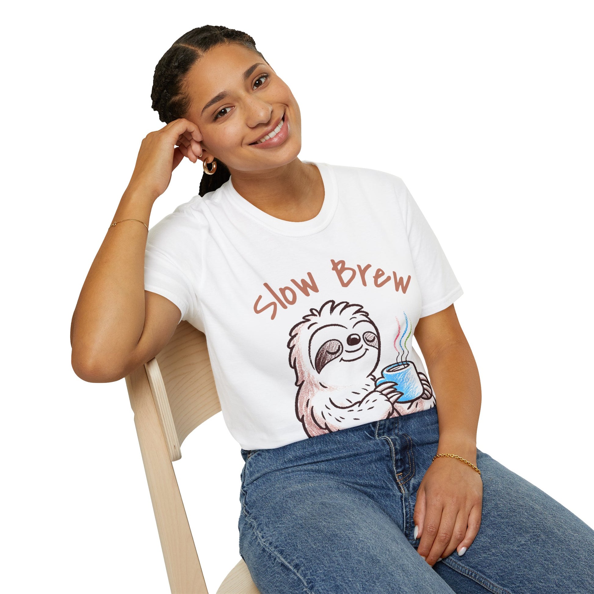 Slow Brew take it easy T-Shirt, Coffee Lovers Unisex Softstyle T-Shirt