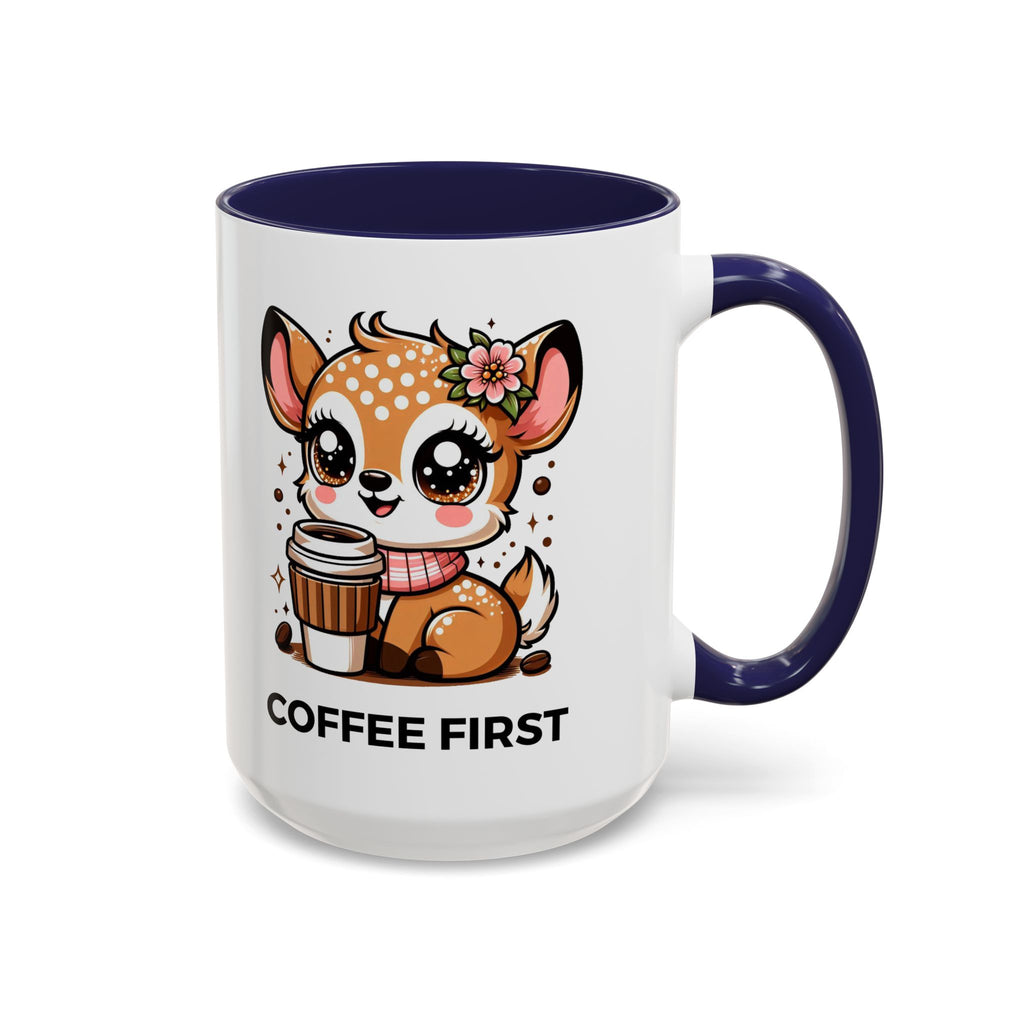 Cute Coffee Mug, Coffee First, Animal Lover Gift, Kawaii Mug, Adorable Animal Coffee Cup