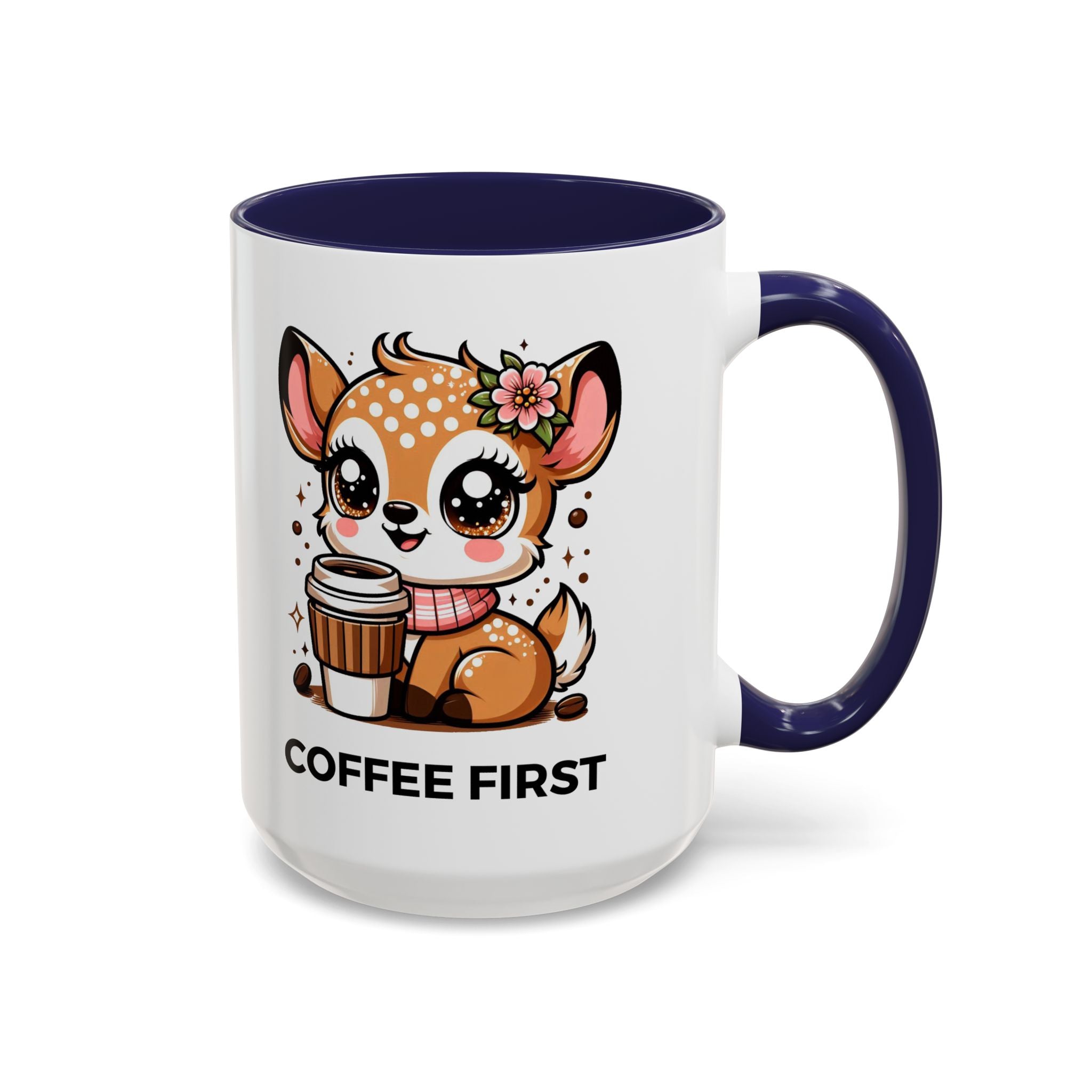 Cute Coffee Mug, Coffee First, Animal Lover Gift, Kawaii Mug, Adorable Animal Coffee Cup