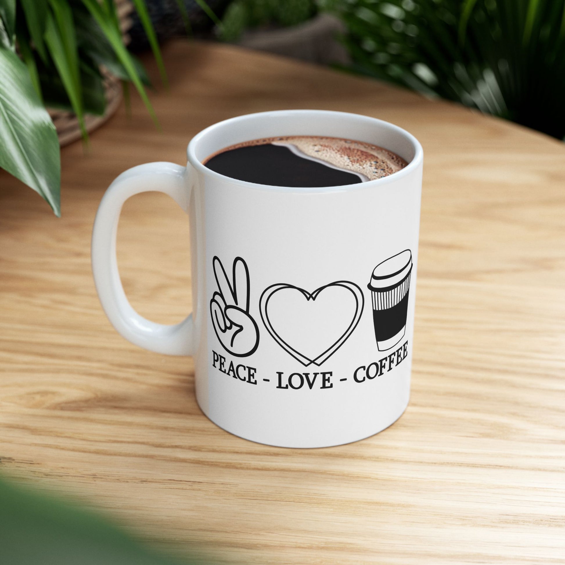 Peace & Love Coffee Mug | 11oz or 15oz | Cute Gift for Coffee Lovers | Unique Kitchenware, Artisan Mug, Inspirational Drinkware, [...]