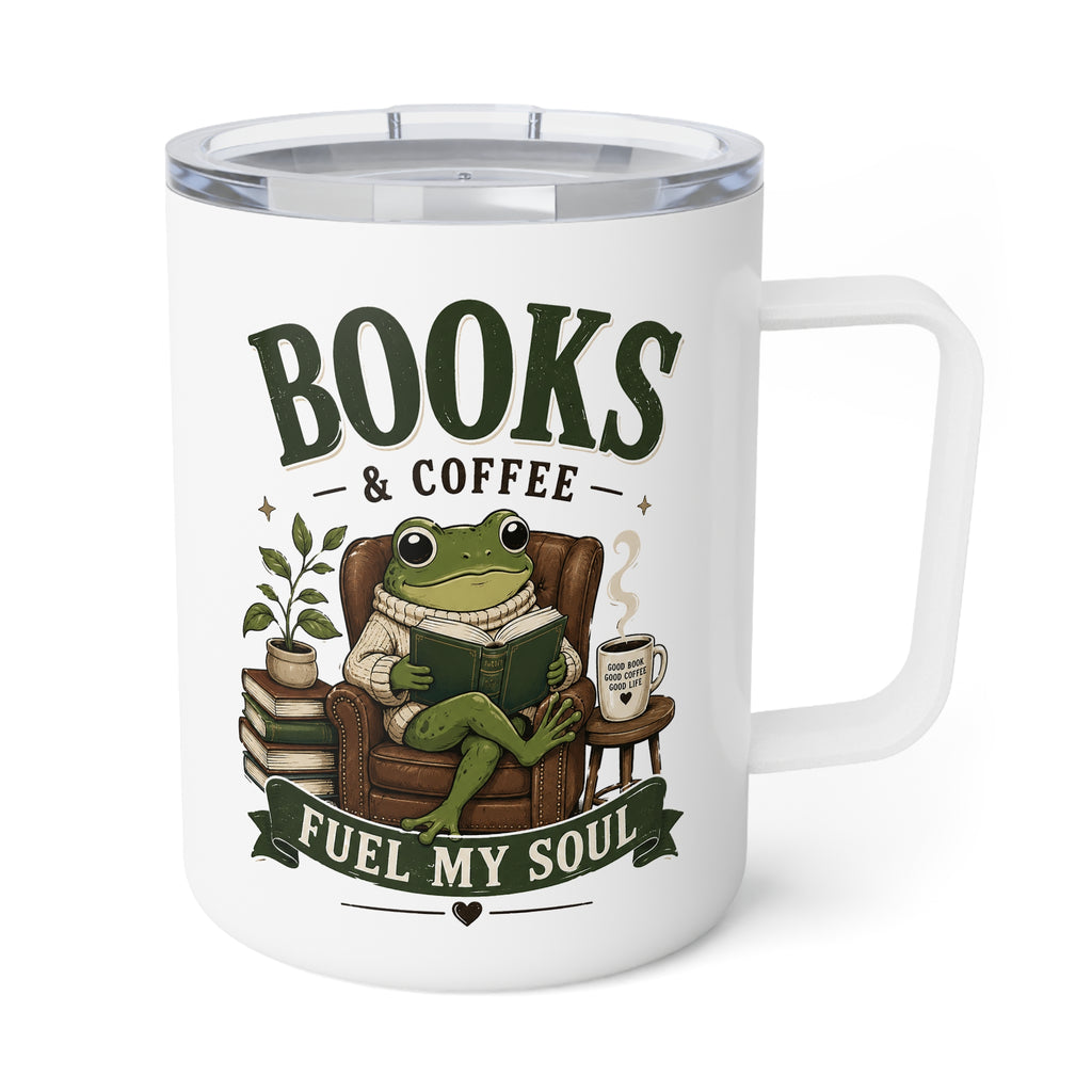 Books and Coffee fuel my soul Insulated Coffee Mug, Coffee and books travel mug, teacher appreciation coffee tumbler