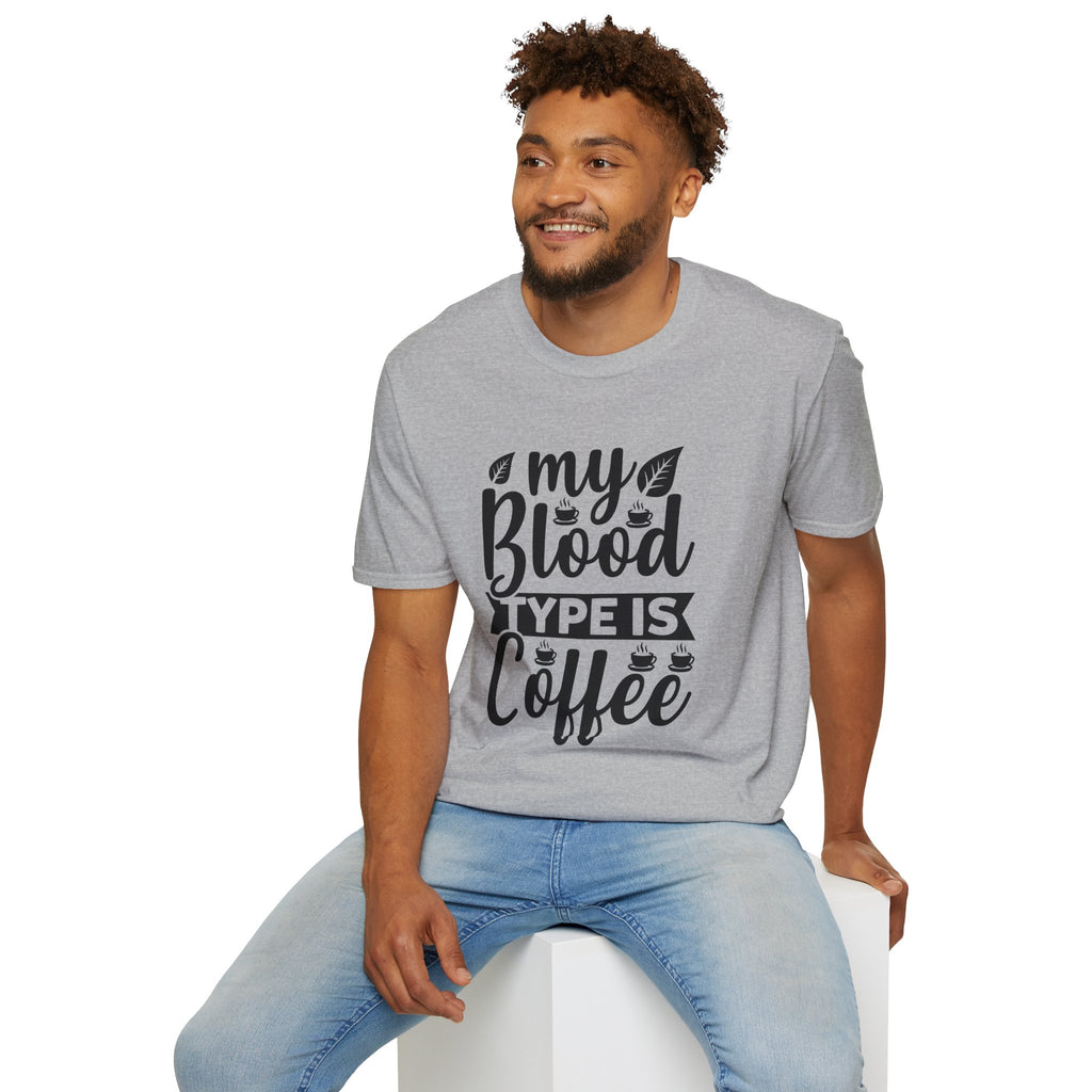 My Blood Type Is Coffee Unisex T-Shirt, T-Shirt for Coffee Lovers