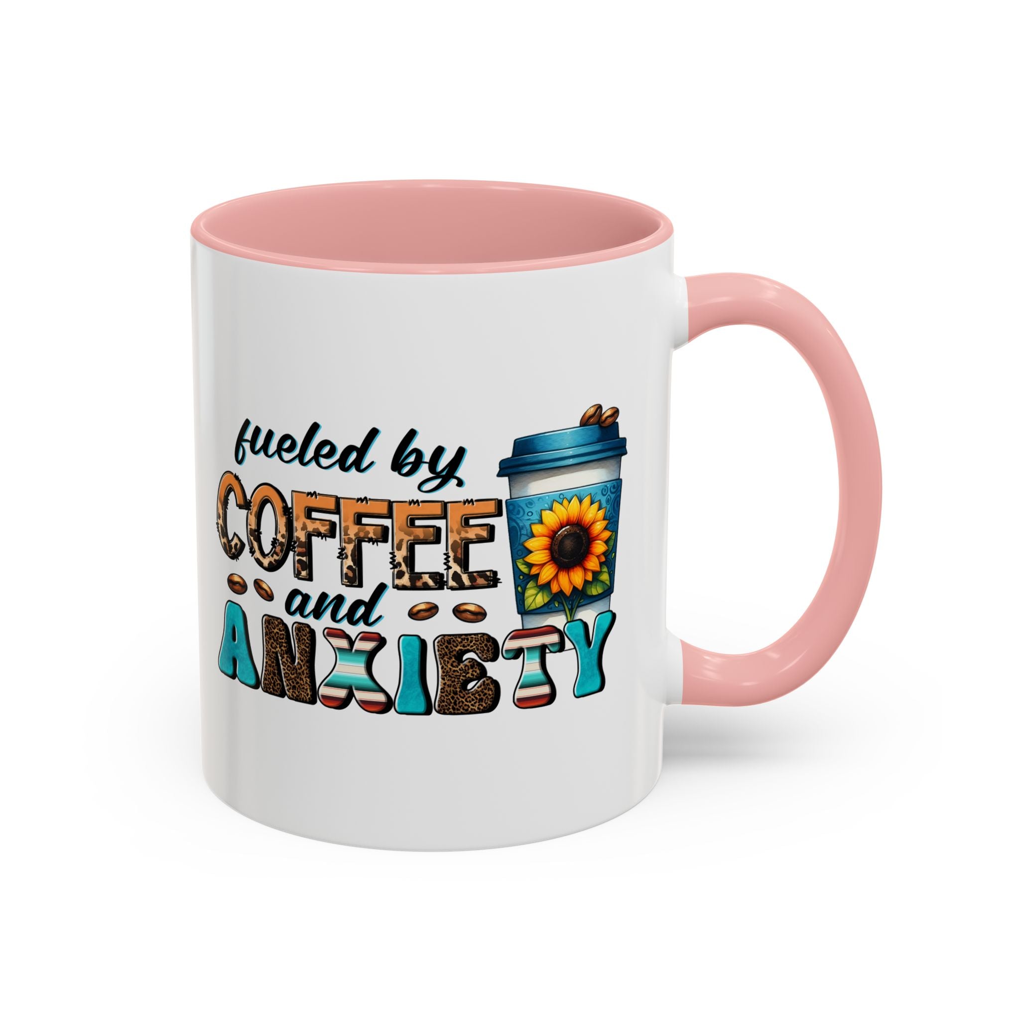 Fueled by Coffee and Anxiety Mug, Fun Coffee Cup, Gift for Coffee Lovers