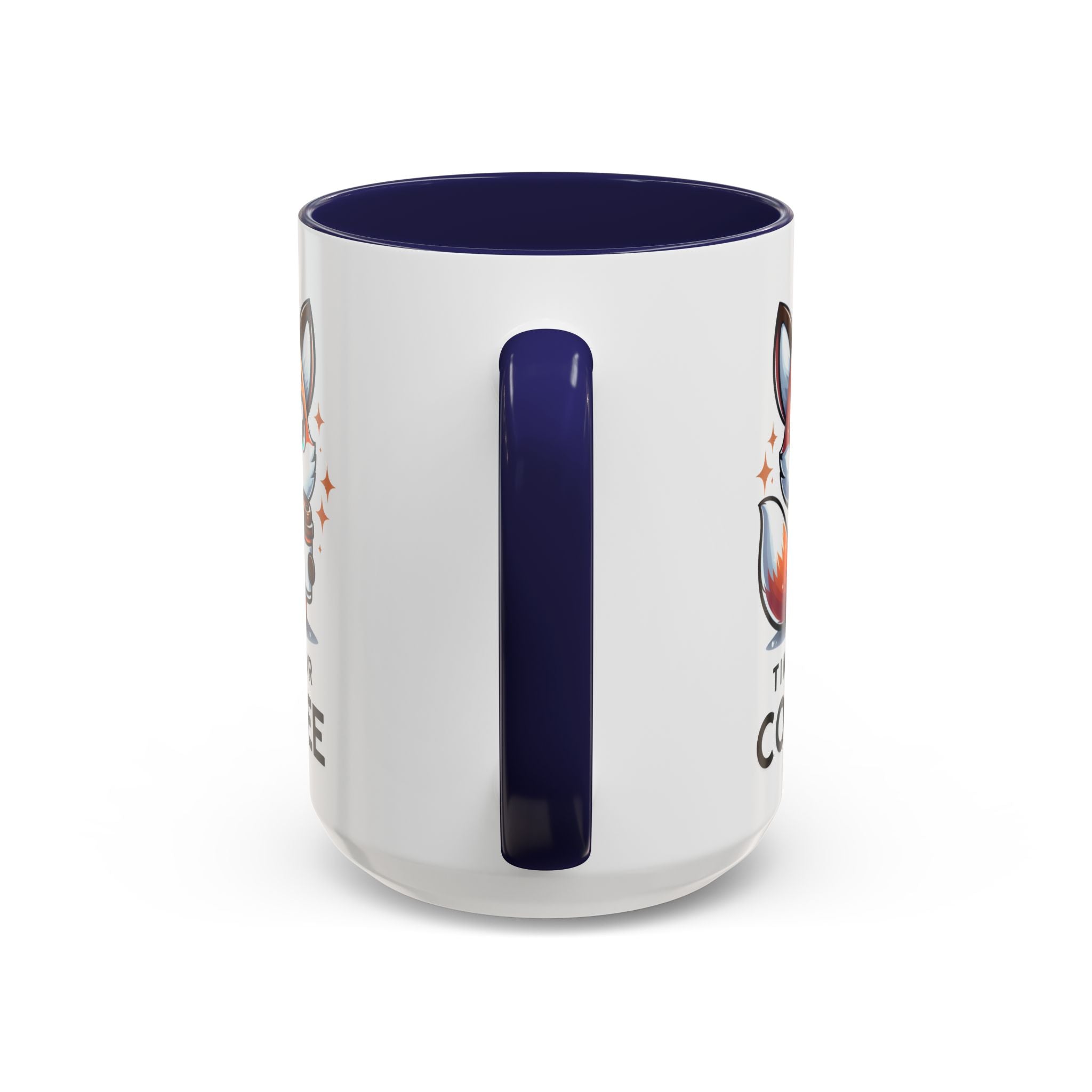 Cute Fox Coffee Mug - Time for Coffee, Animal Lover Gift, Fun Kitchenware, Personalize for Birthdays, Office Decor