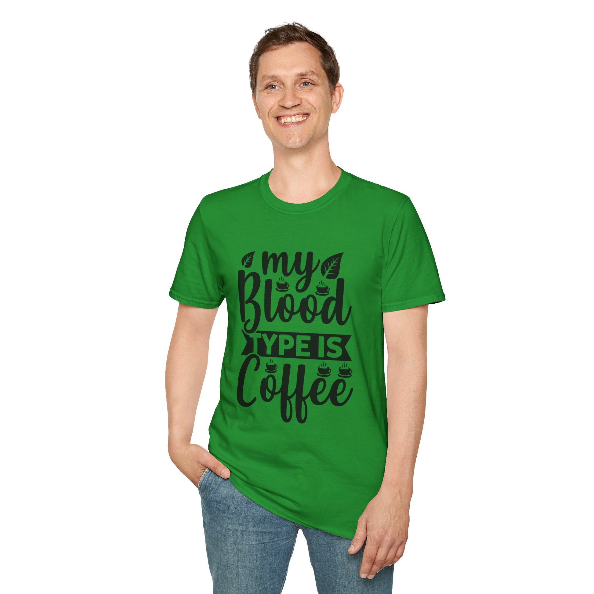 My Blood Type Is Coffee Unisex T-Shirt, T-Shirt for Coffee Lovers