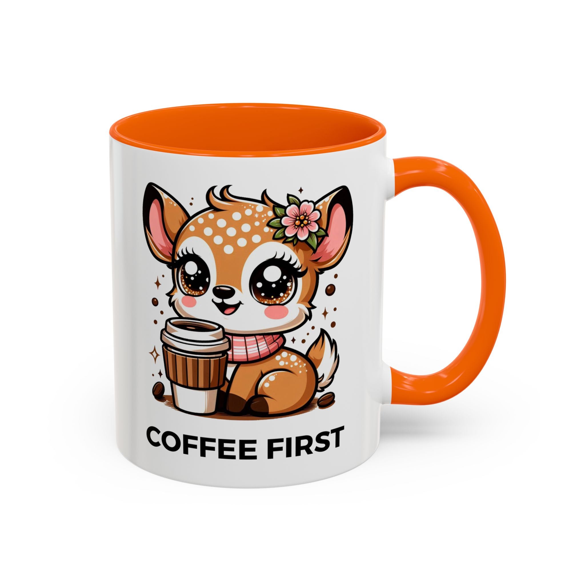 Cute Coffee Mug, Coffee First, Animal Lover Gift, Kawaii Mug, Adorable Animal Coffee Cup