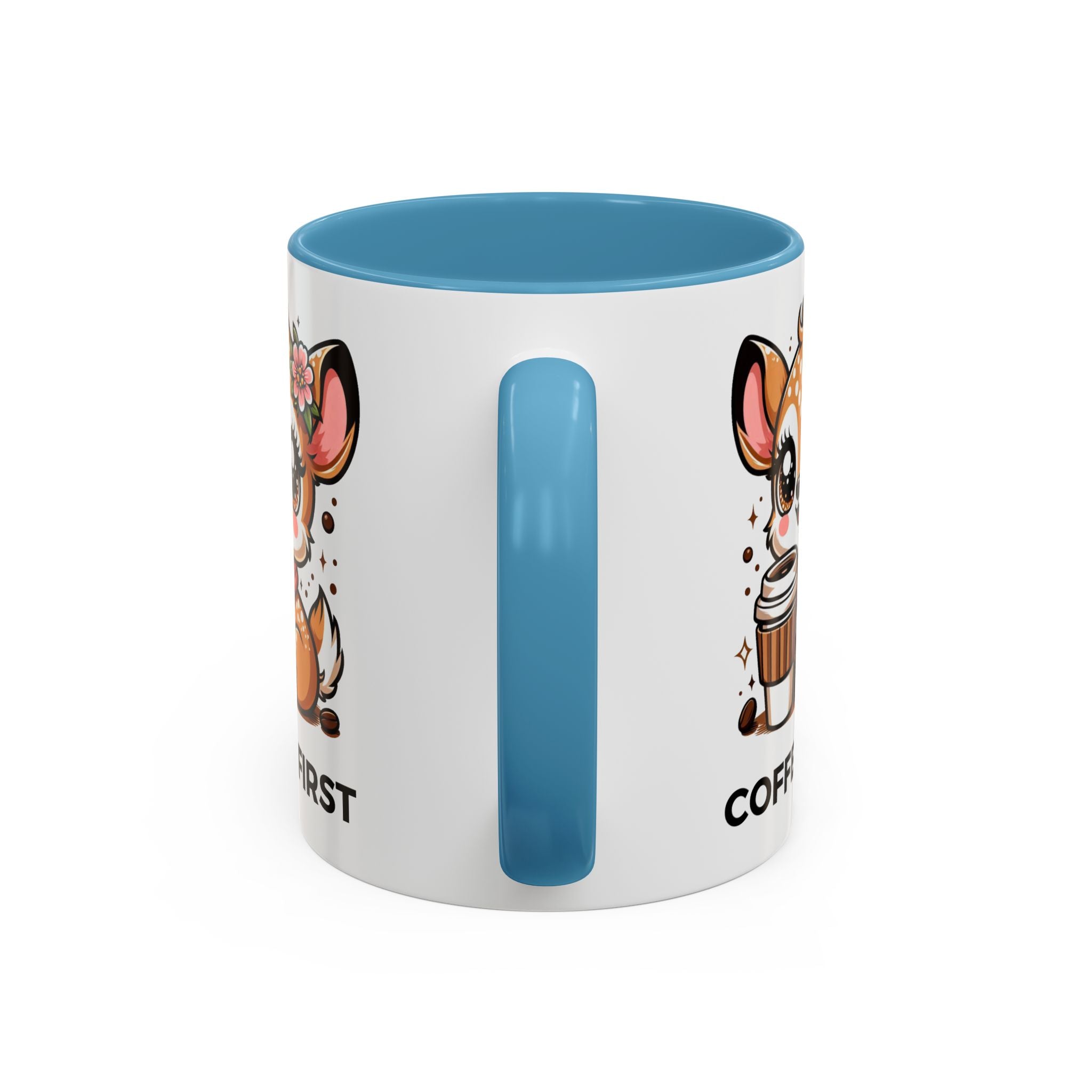 Cute Coffee Mug, Coffee First, Animal Lover Gift, Kawaii Mug, Adorable Animal Coffee Cup