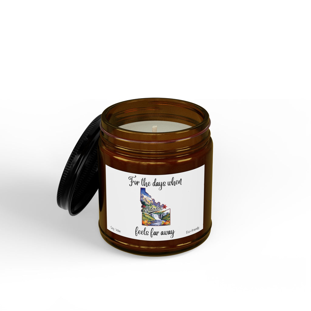 For the days when Idaho feels far away, Homesick Idaho Gift, State Candle, Idaho Souvenir, Scented Soy Candles Black Lid, Eco-friendly Gift