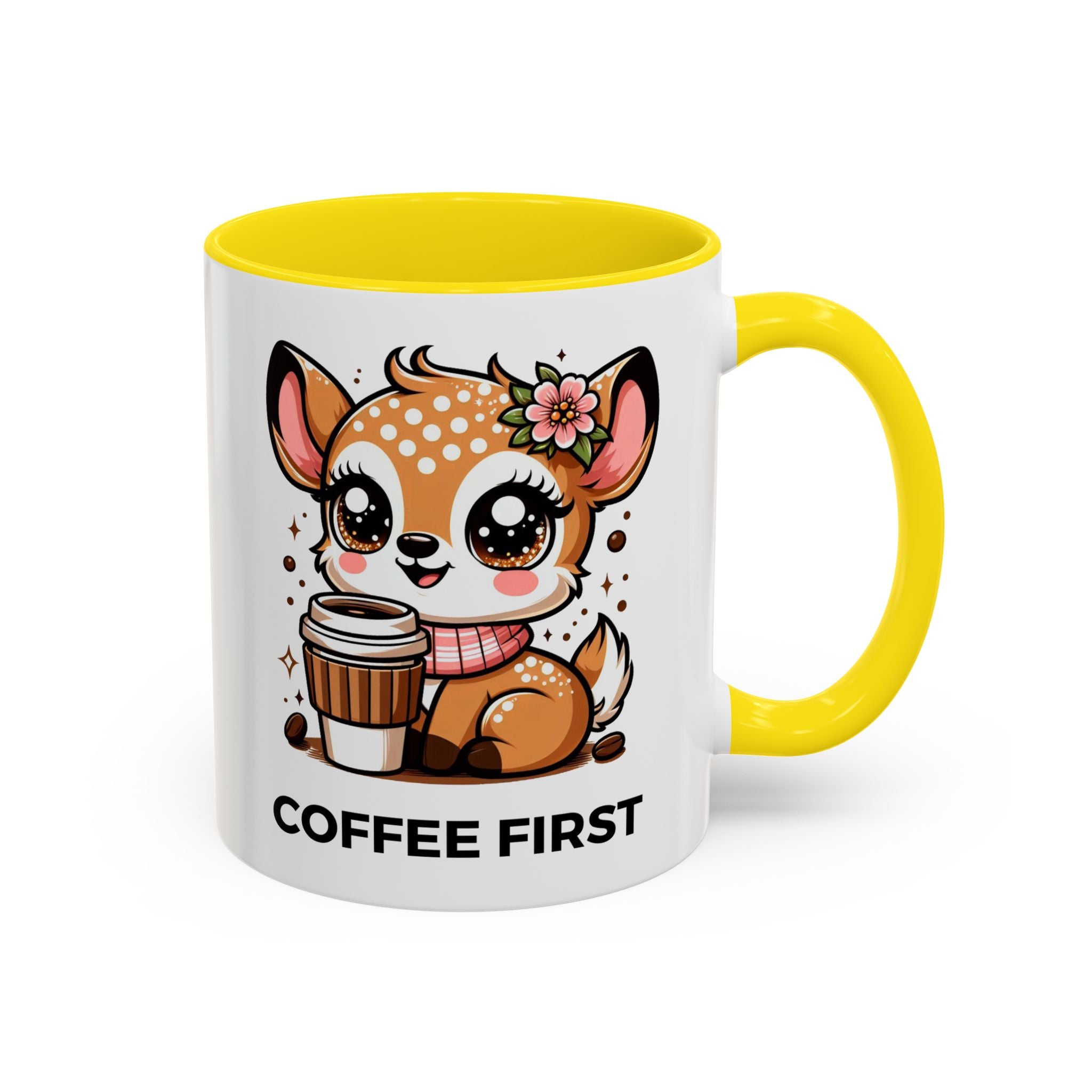 Cute Coffee Mug, Coffee First, Animal Lover Gift, Kawaii Mug, Adorable Animal Coffee Cup