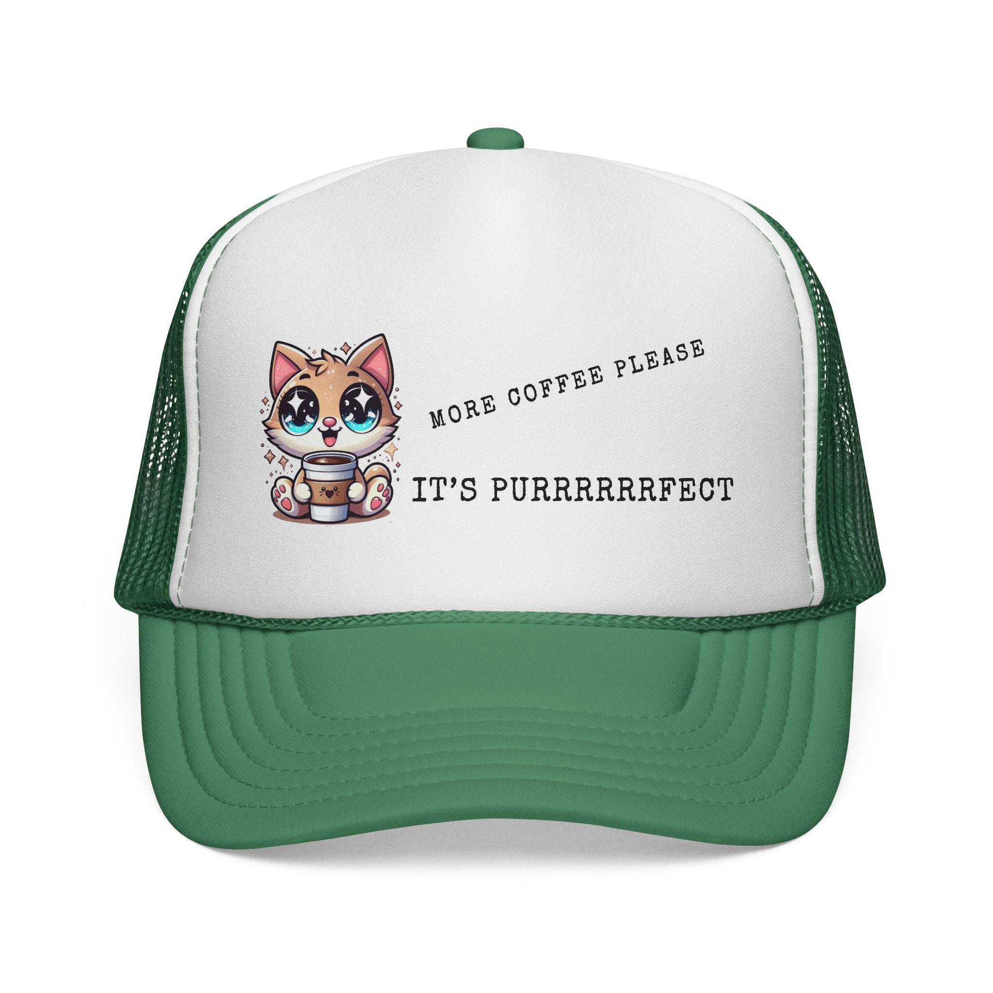 Cute Cat Coffee Trucker Cap - Perfect for Pet Lovers, Outdoor Adventures, Summer Days, Gift for Cat Owners, Stylish Headwear