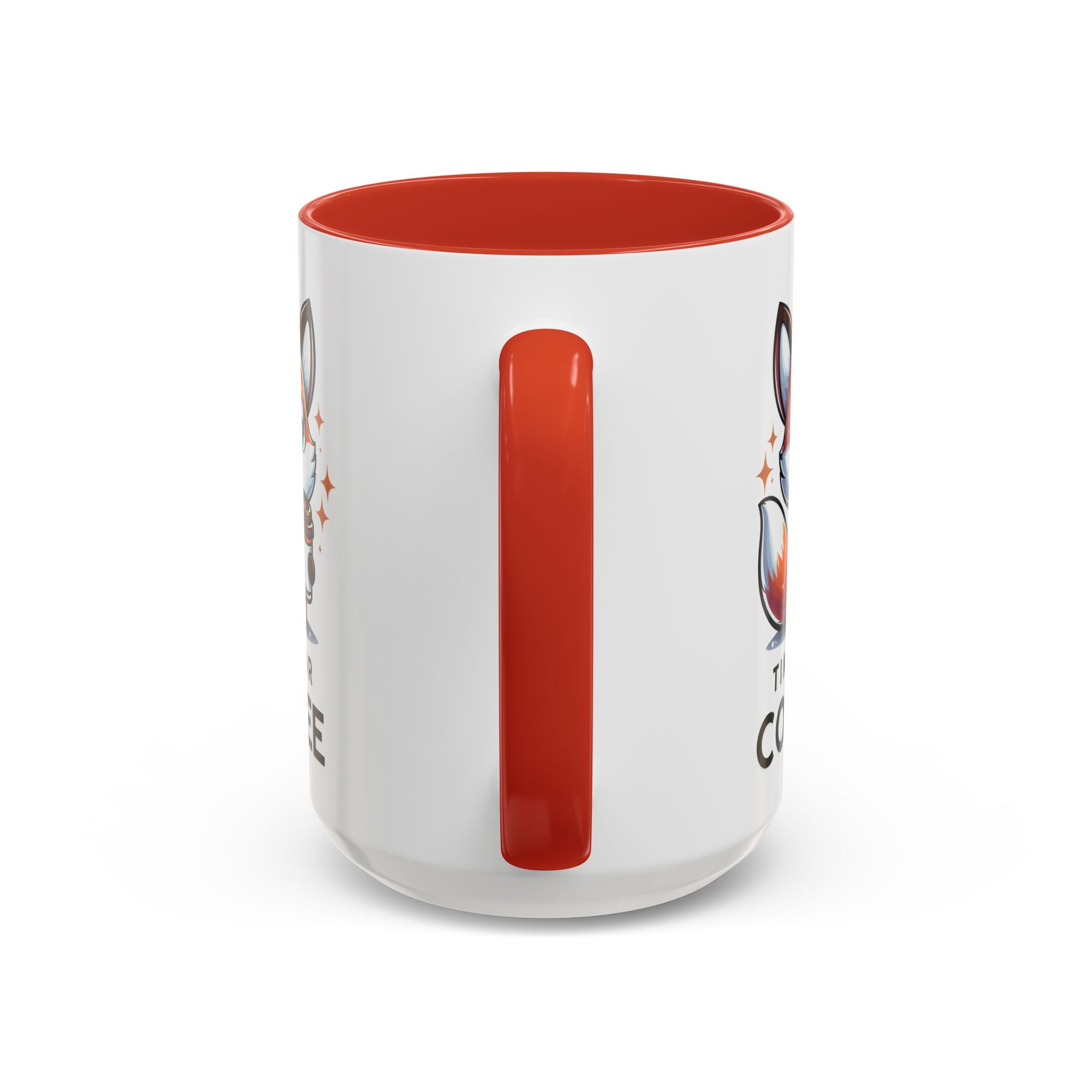 Cute Fox Coffee Mug - Time for Coffee, Animal Lover Gift, Fun Kitchenware, Personalize for Birthdays, Office Decor