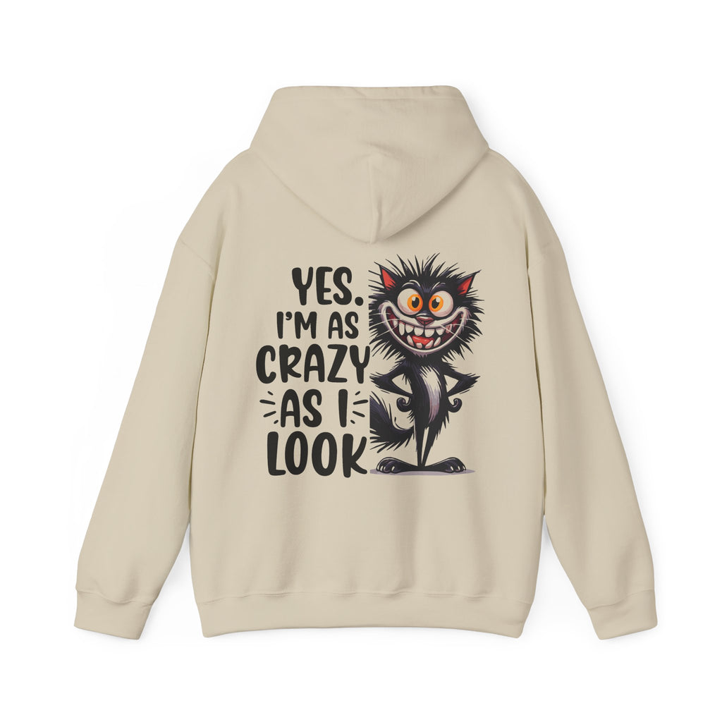 Yes I am as Crazy as I look Hoodie, Coffee Hoodie for Cat Lovers