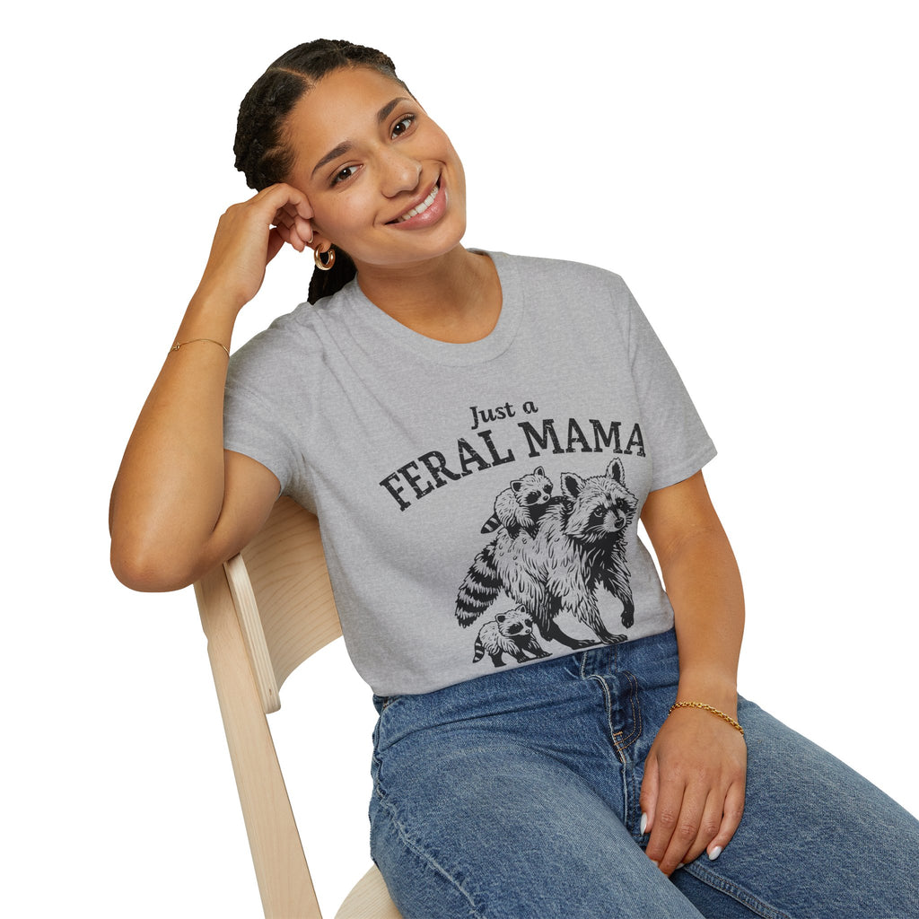Mother's Day T-Shirt, Just a Feral Mama raising Feral Children, Cute T-Shirt for Moms