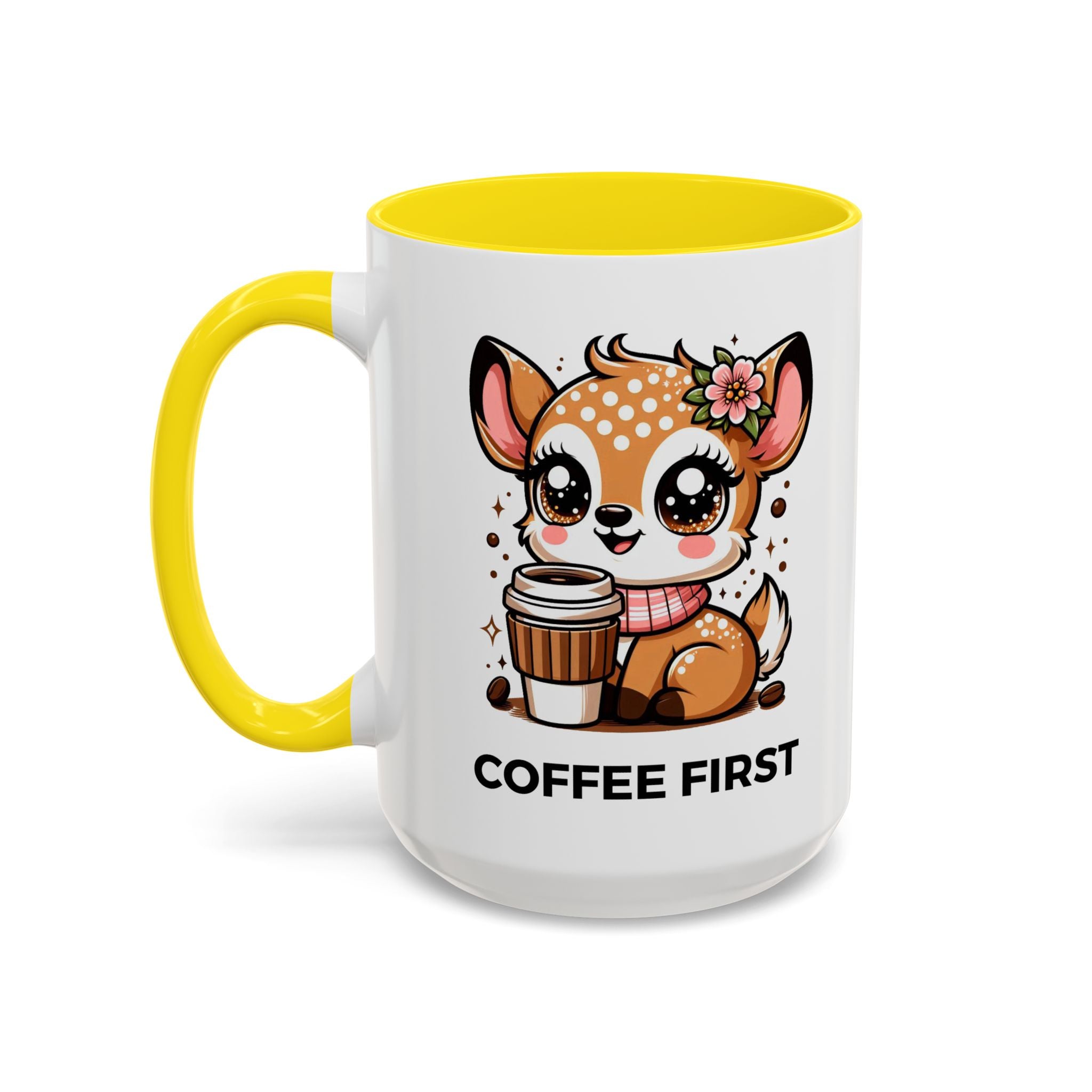 Cute Coffee Mug, Coffee First, Animal Lover Gift, Kawaii Mug, Adorable Animal Coffee Cup