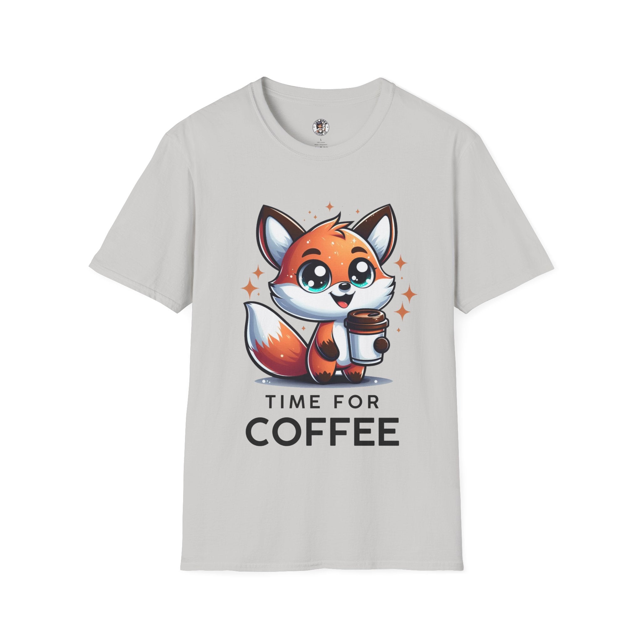 Time For Coffee Cute Fox Unisex Softstyle T-Shirt
