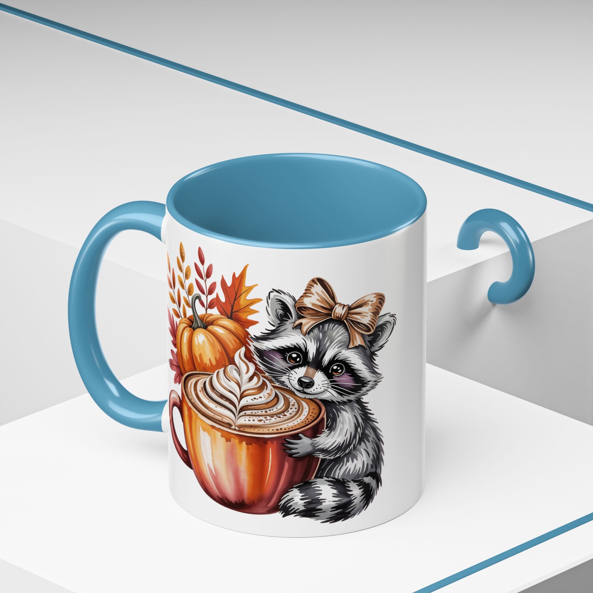 Fall-Themed Raccoon Coffee Mug, Adorable Animal Mug, Perfect for Autumn, Gift for Coffee Lovers, Seasonal Home Decor, Cozy Beverage Mug