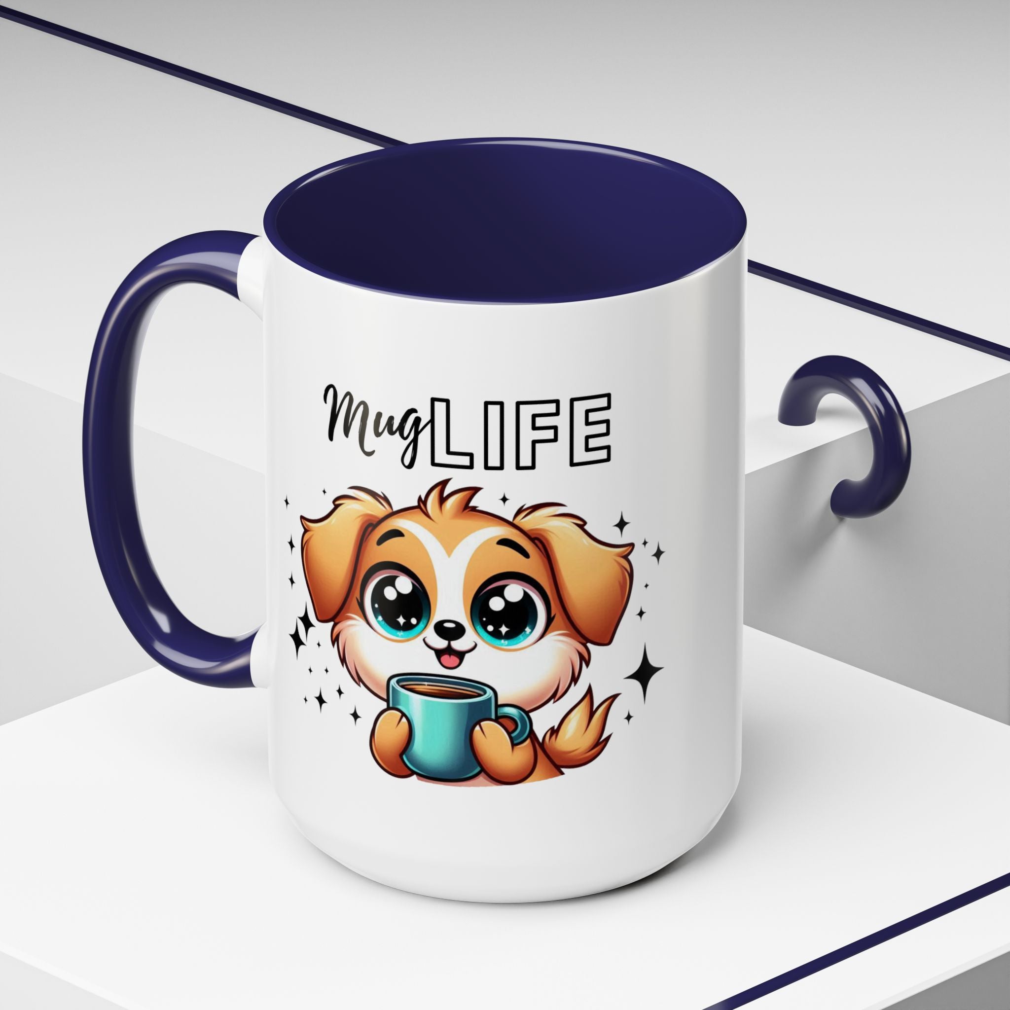 Mug with Cute Dog Design, Perfect Gift for Dog Lovers, Coffee Lovers, Birthday, Home Decor, Mug Life Inspiration