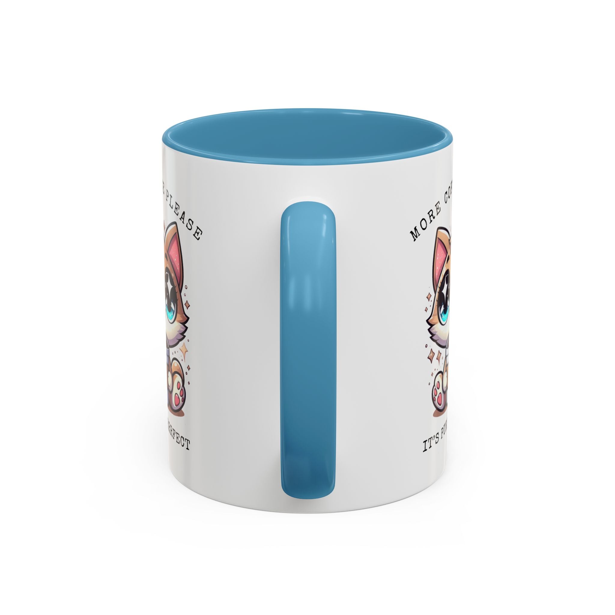 Cute Cat Coffee Mug - More Coffee Please, Adorable Gift for Cat Lovers, Fun Kitchen Decor, Perfect for Birthdays or Holidays