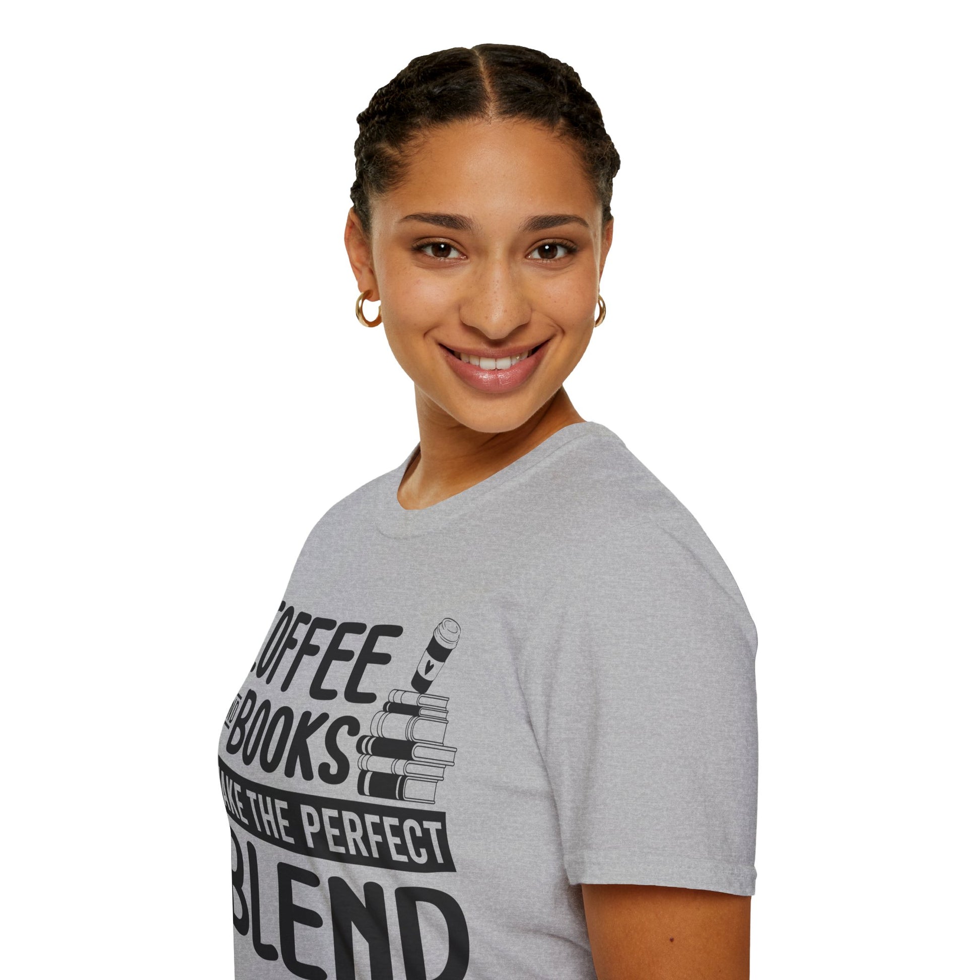 Coffee and books make the perfect blend T-Shirt, Coffee Lovers Unisex Softstyle T-Shirt, Coffee Lovers Shirt