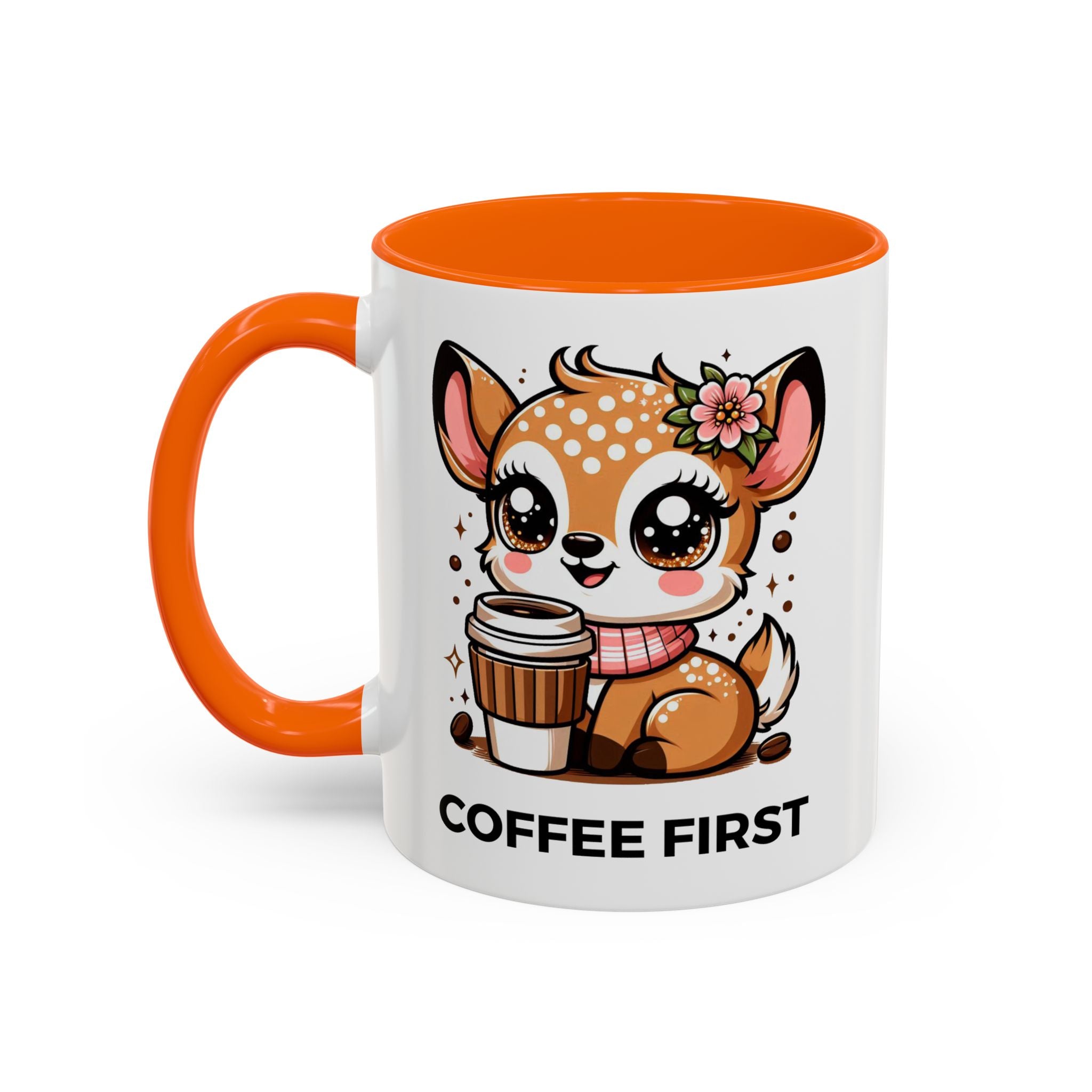 Cute Coffee Mug, Coffee First, Animal Lover Gift, Kawaii Mug, Adorable Animal Coffee Cup