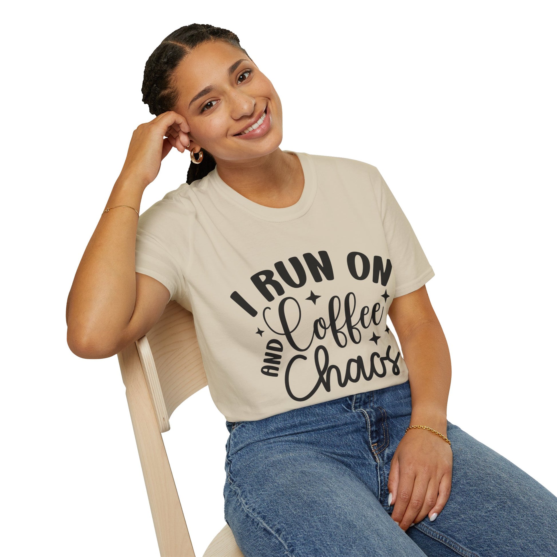 I Run on Coffee and Chaos Unisex T-Shirt, Coffee Lovers T-Shirt
