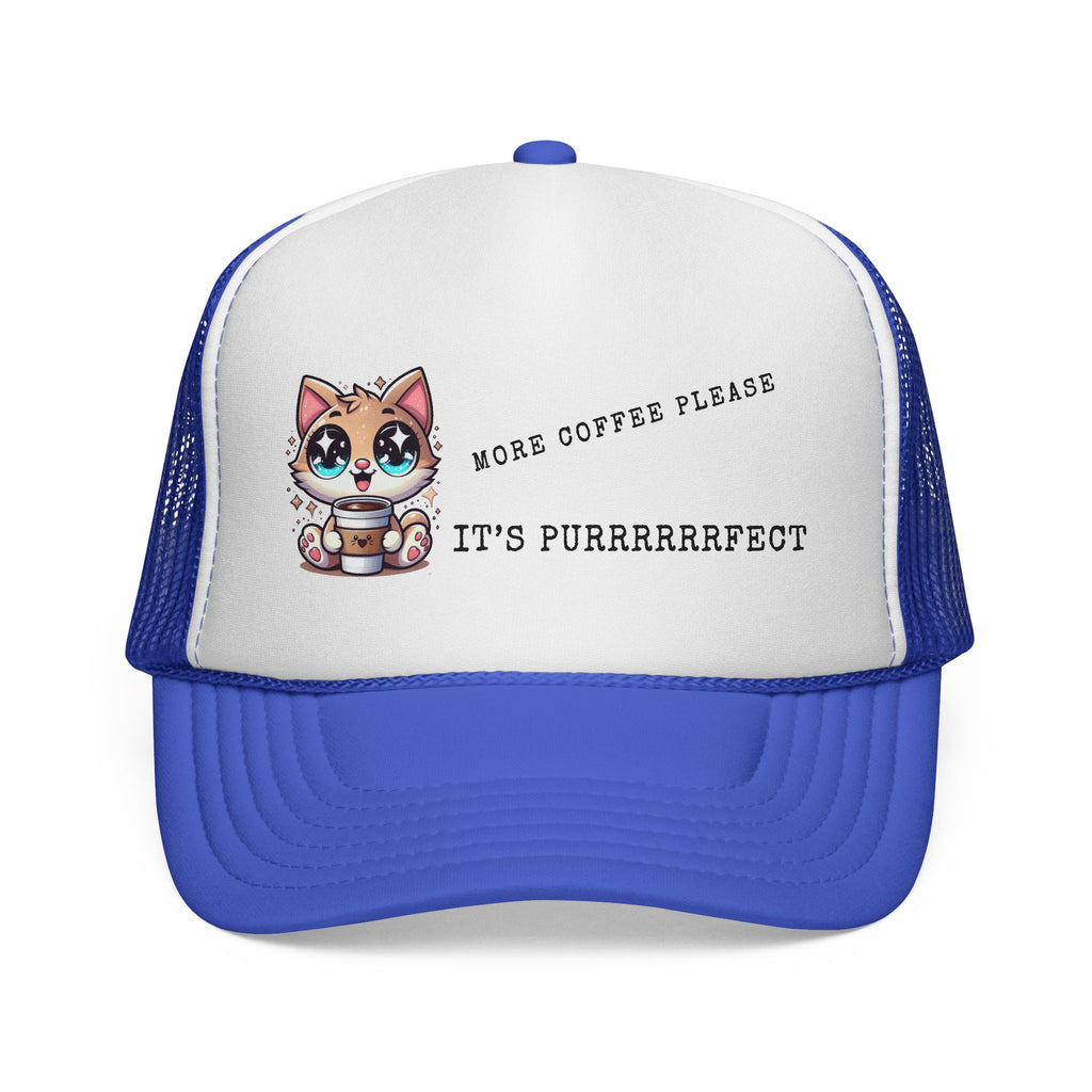 Cute Cat Coffee Trucker Cap - Perfect for Pet Lovers, Outdoor Adventures, Summer Days, Gift for Cat Owners, Stylish Headwear