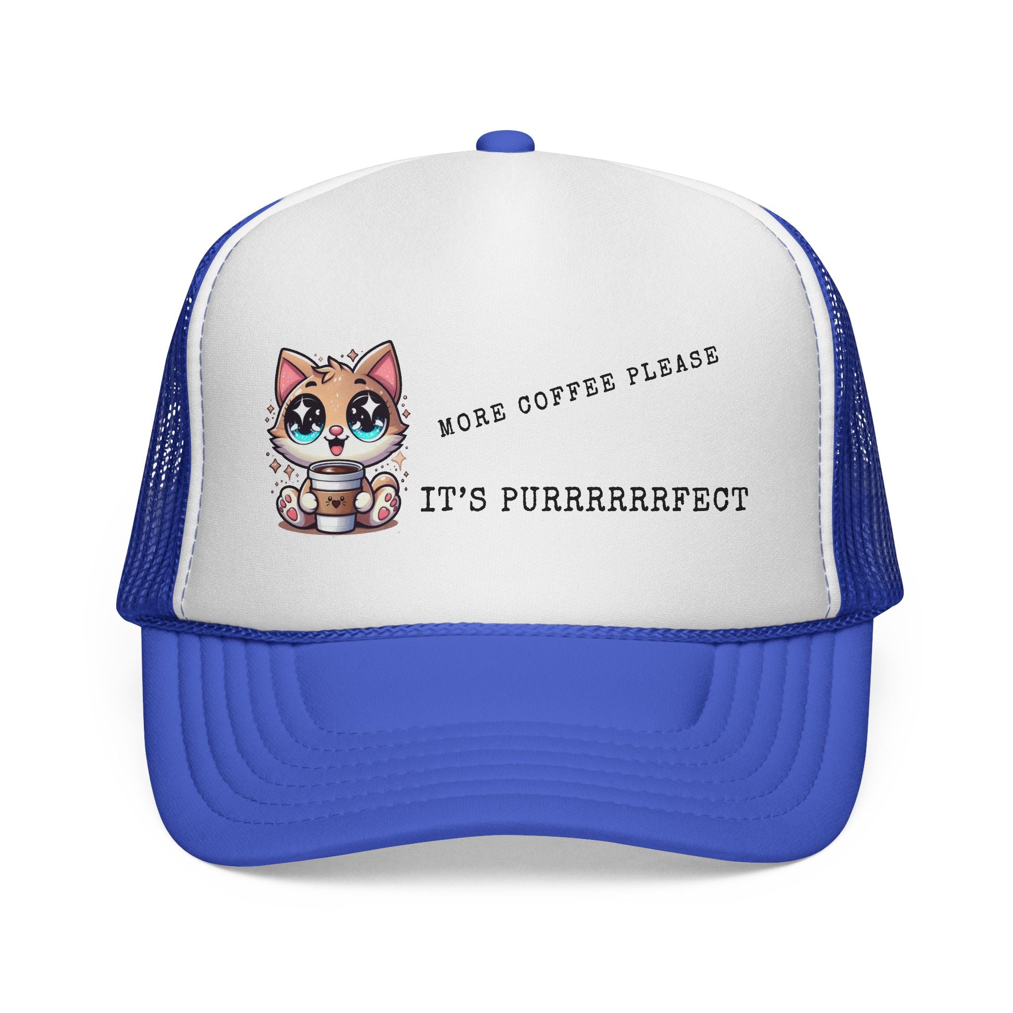 Cute Cat Coffee Trucker Cap - Perfect for Pet Lovers, Outdoor Adventures, Summer Days, Gift for Cat Owners, Stylish Headwear