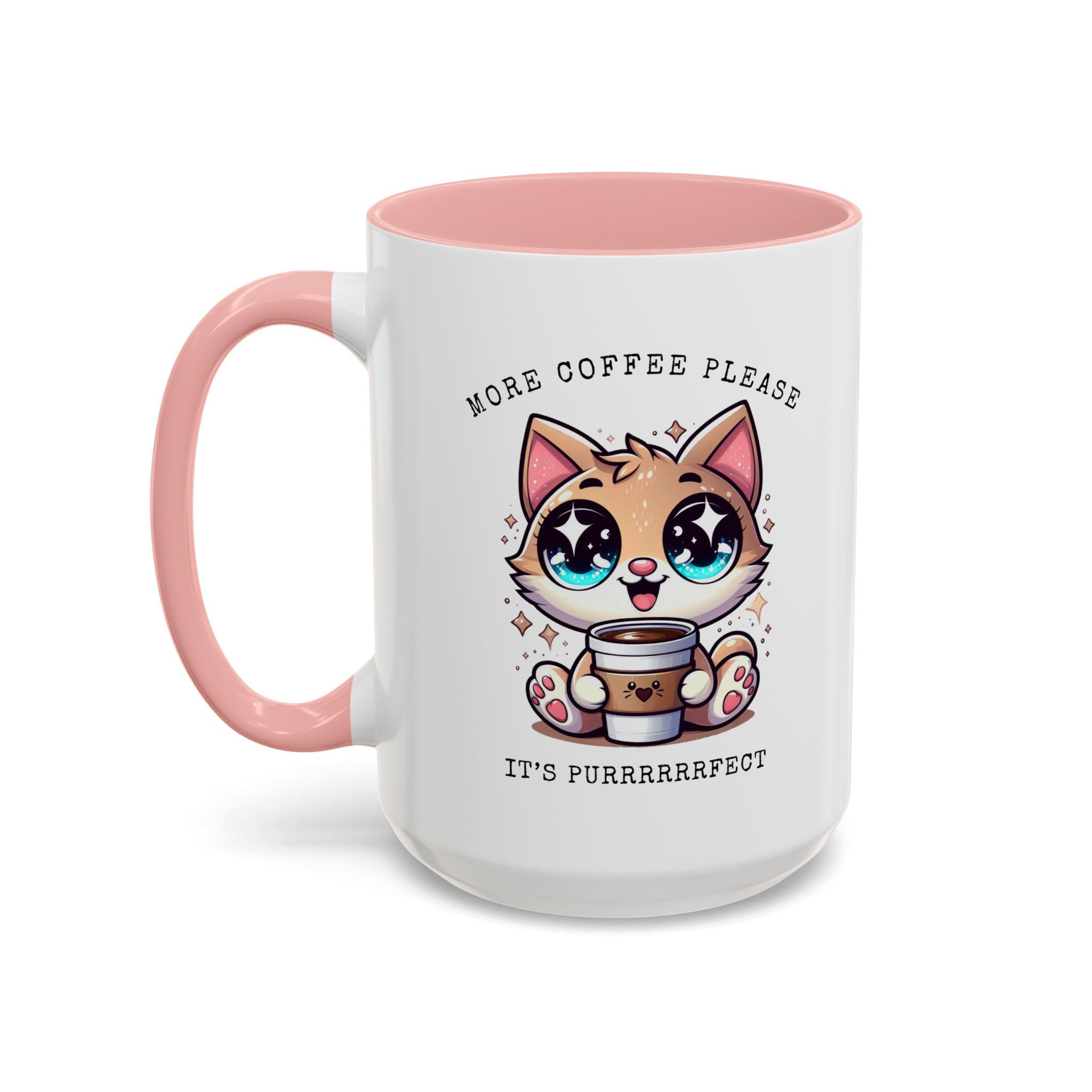 Cute Cat Coffee Mug - More Coffee Please, Adorable Gift for Cat Lovers, Fun Kitchen Decor, Perfect for Birthdays or Holidays