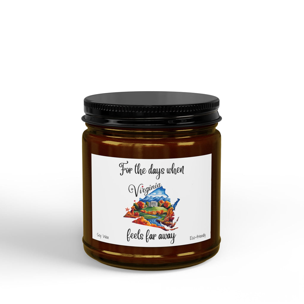 When Virginia feels far away, Homesick Virginia Gift, State Candle, Virginia Souvenir, Scented Soy Candles Black Lid, Eco-friendly Gift