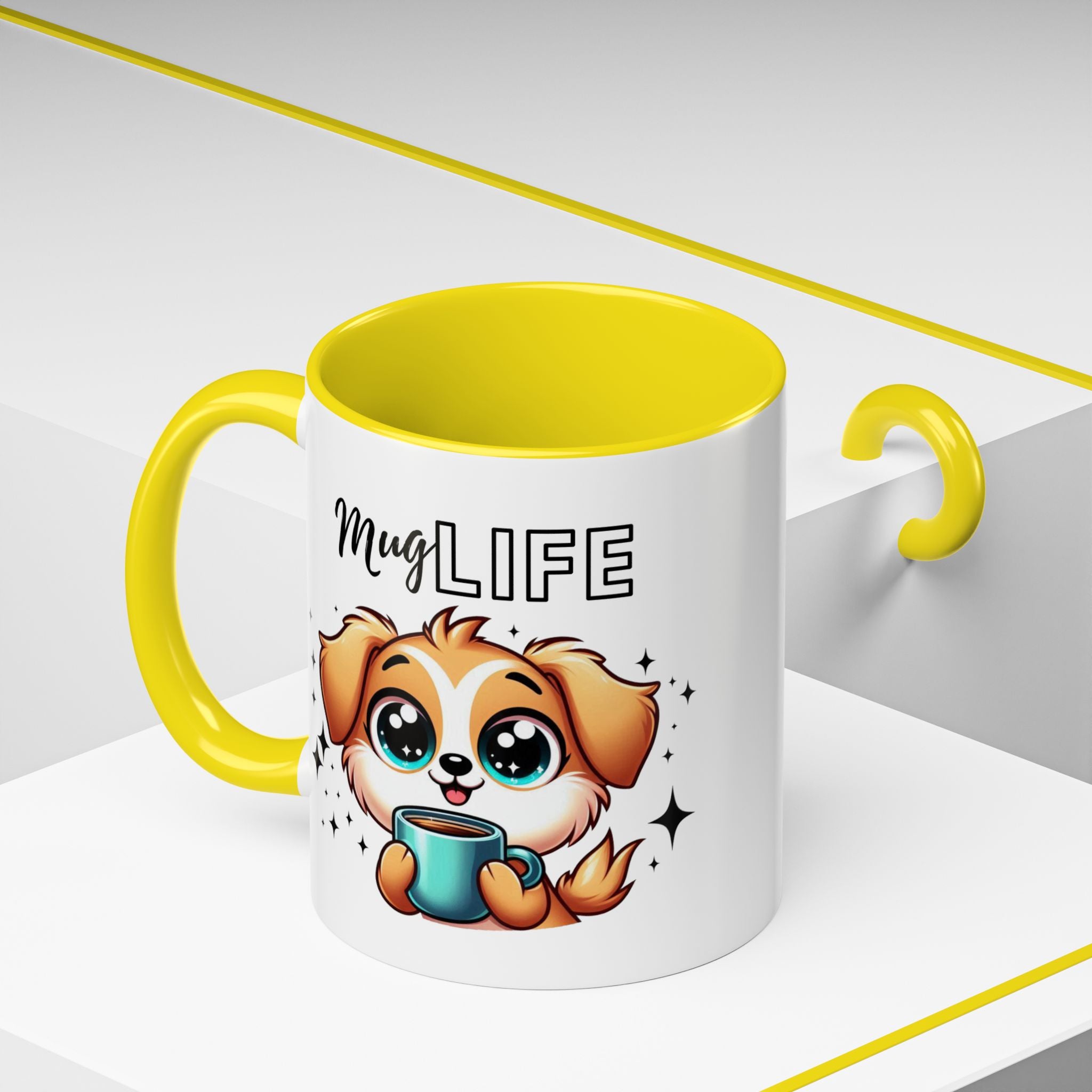 Mug with Cute Dog Design, Perfect Gift for Dog Lovers, Coffee Lovers, Birthday, Home Decor, Mug Life Inspiration