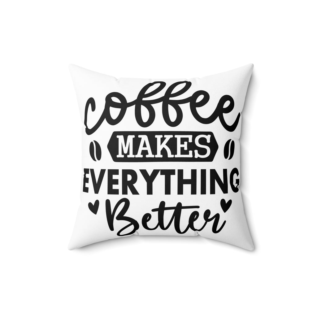 Coffee Lover's Decorative Pillow, Cozy Home Décor, Gift for Coffee Enthusiasts, Living Room Accent, Coffee Themed Cushion