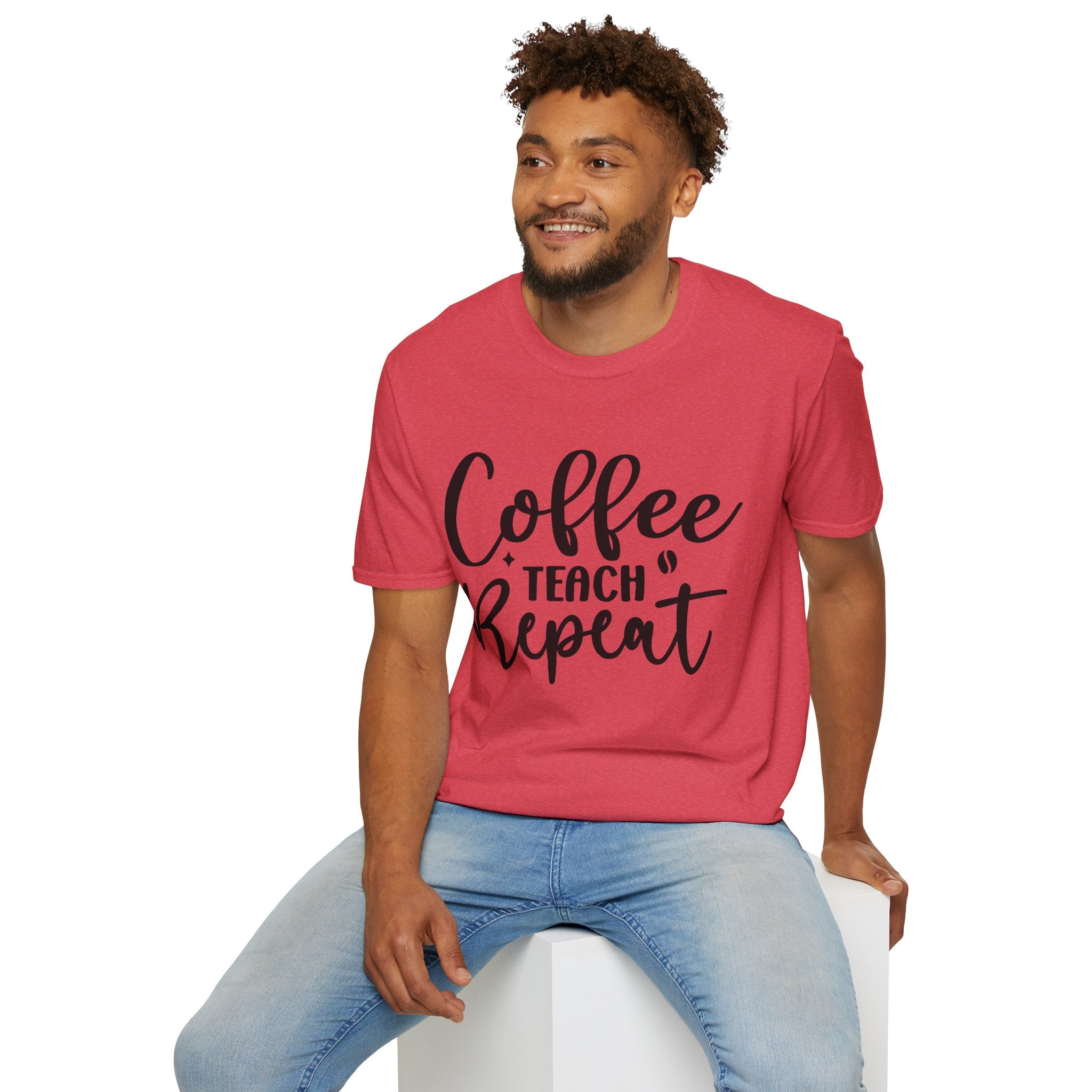 Coffee Teacher Unisex Softstyle T-Shirt | Gift for Educators, School Apparel, Casual Everyday Wear, Fun Teacher Shirt, Coffee Lover Tee