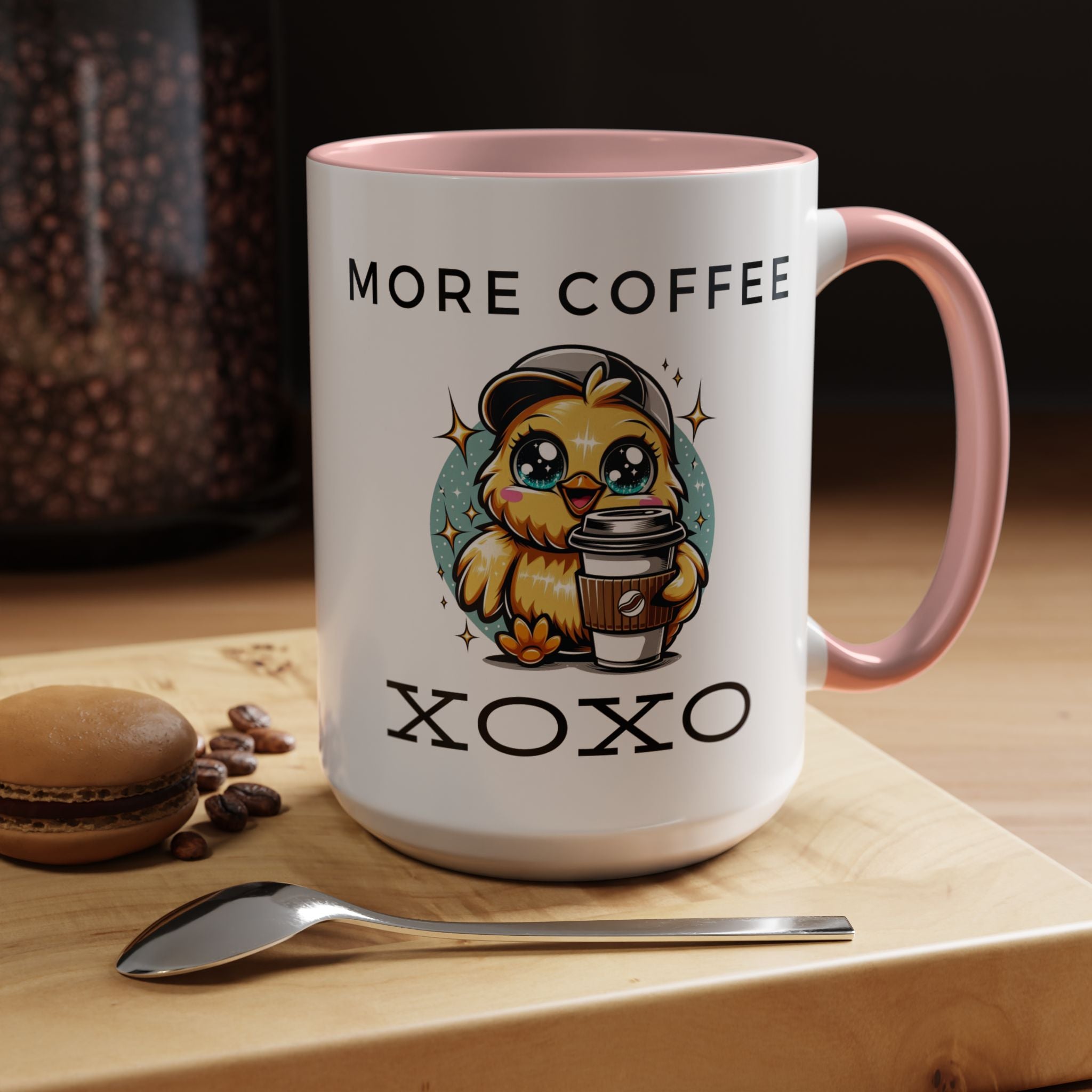 Charming Coffee Mug, Cute Mug with Chick Design, Perfect for Coffee Lovers, Gift for Friends, XOXO Decor