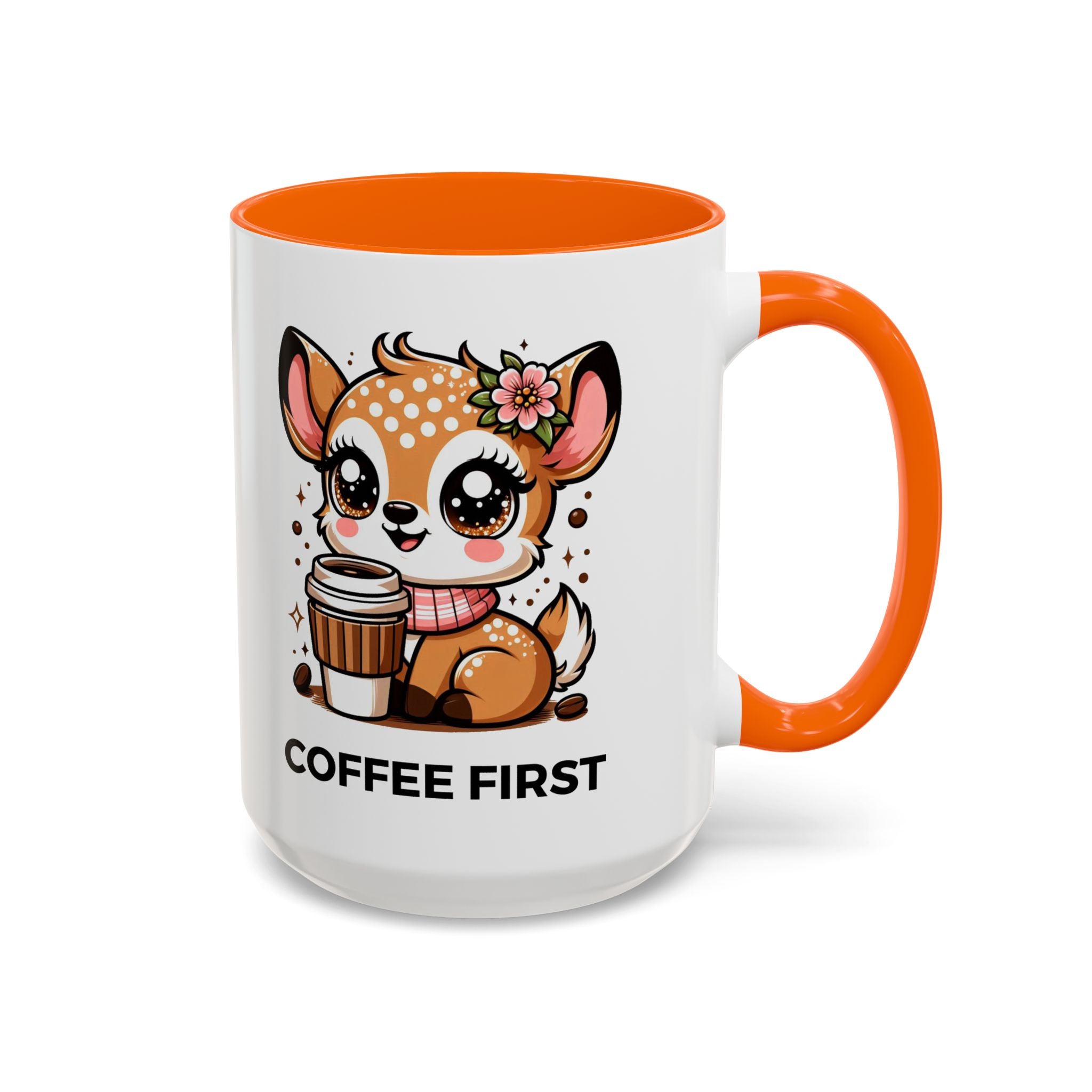 Cute Coffee Mug, Coffee First, Animal Lover Gift, Kawaii Mug, Adorable Animal Coffee Cup