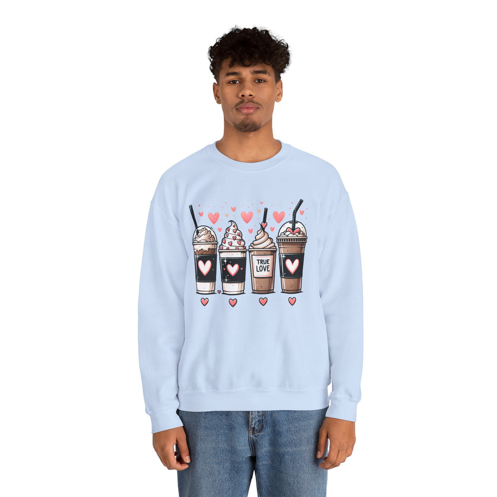 True Love Coffee Lovers Sweatshirt, Coffee Lovers Unisex Heavy Blend™ Crewneck Sweatshirt