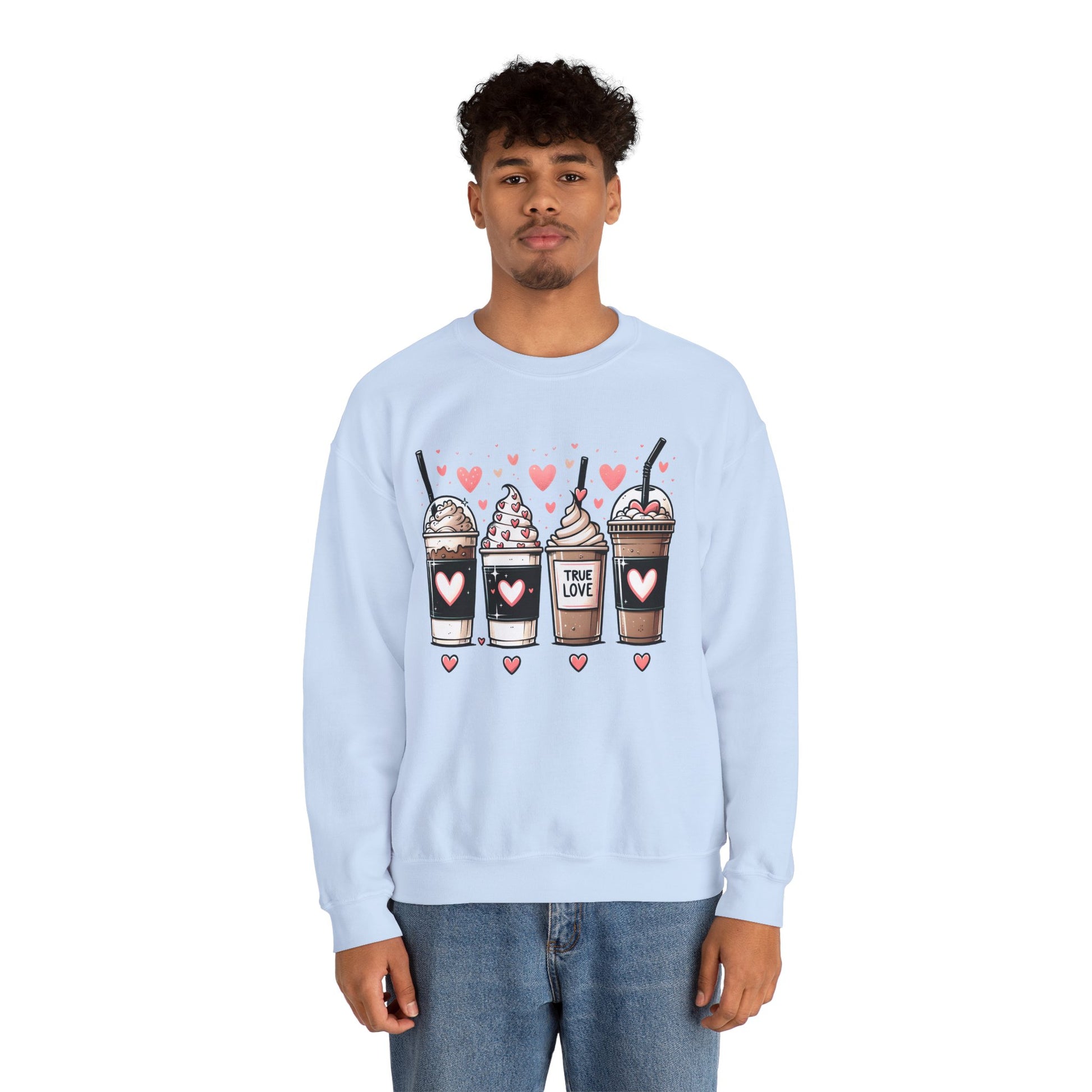 True Love Coffee Lovers Sweatshirt, Coffee Lovers Unisex Heavy Blend™ Crewneck Sweatshirt