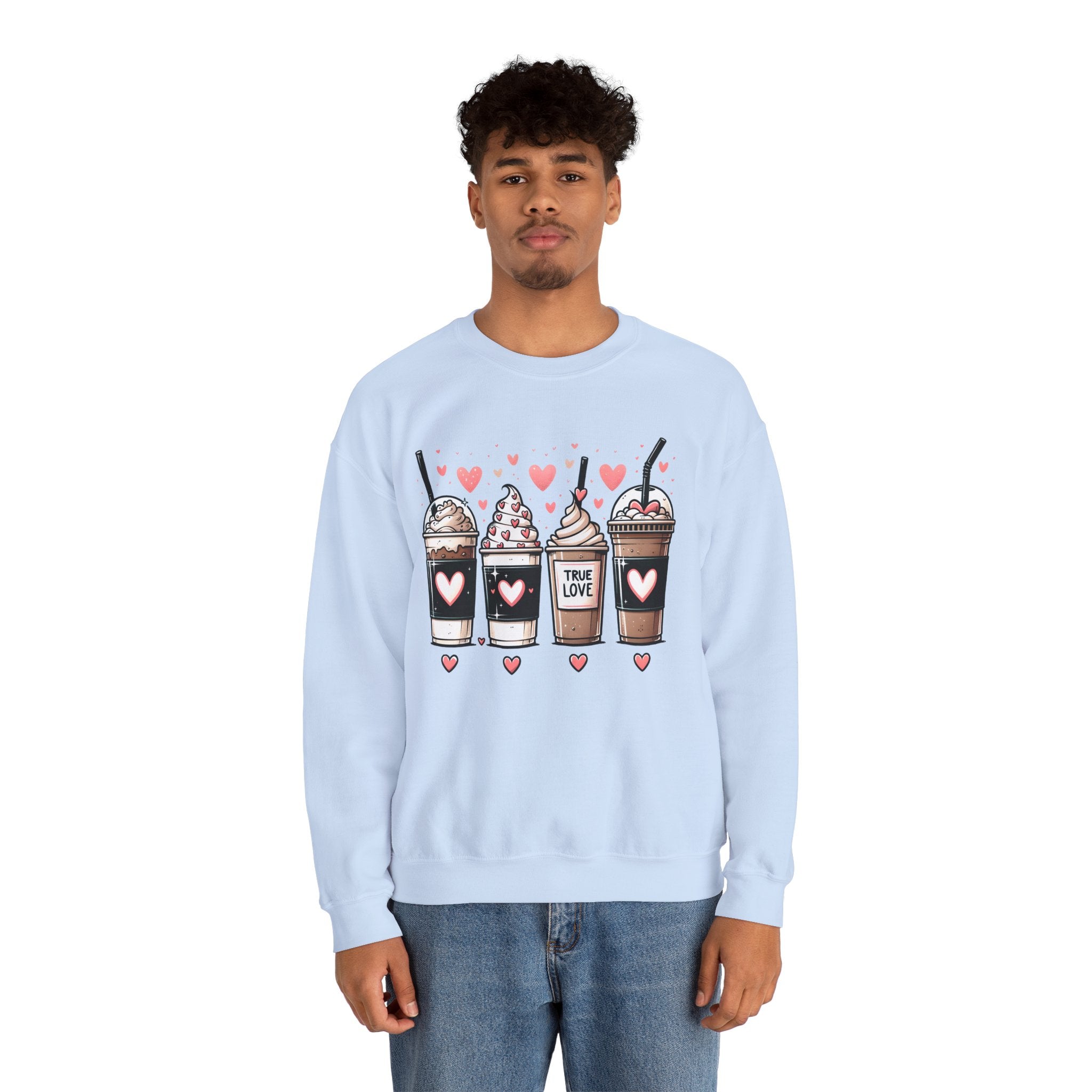 True Love Coffee Lovers Sweatshirt, Coffee Lovers Unisex Heavy Blend™ Crewneck Sweatshirt