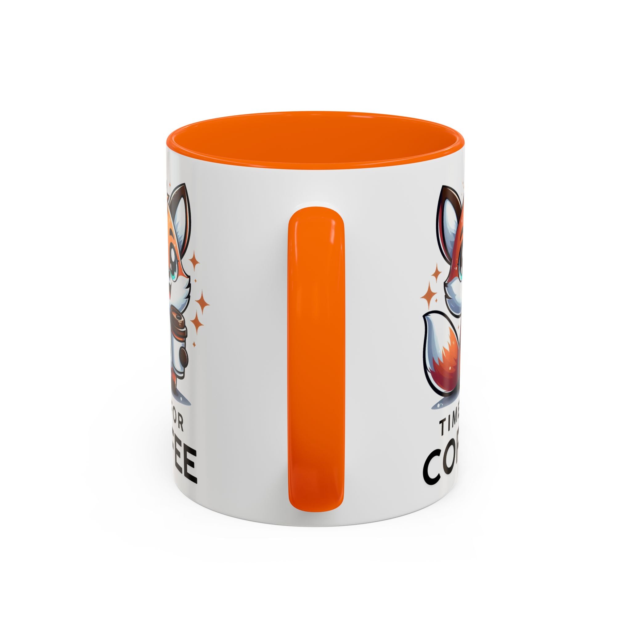 Cute Fox Coffee Mug - Time for Coffee, Animal Lover Gift, Fun Kitchenware, Personalize for Birthdays, Office Decor