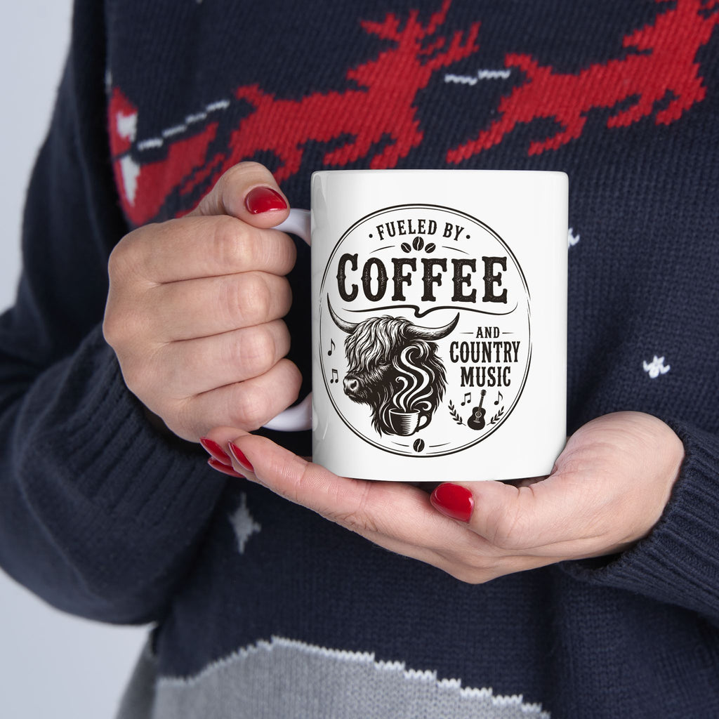Fueled by Coffee and Country Music Ceramic Mug size 11oz