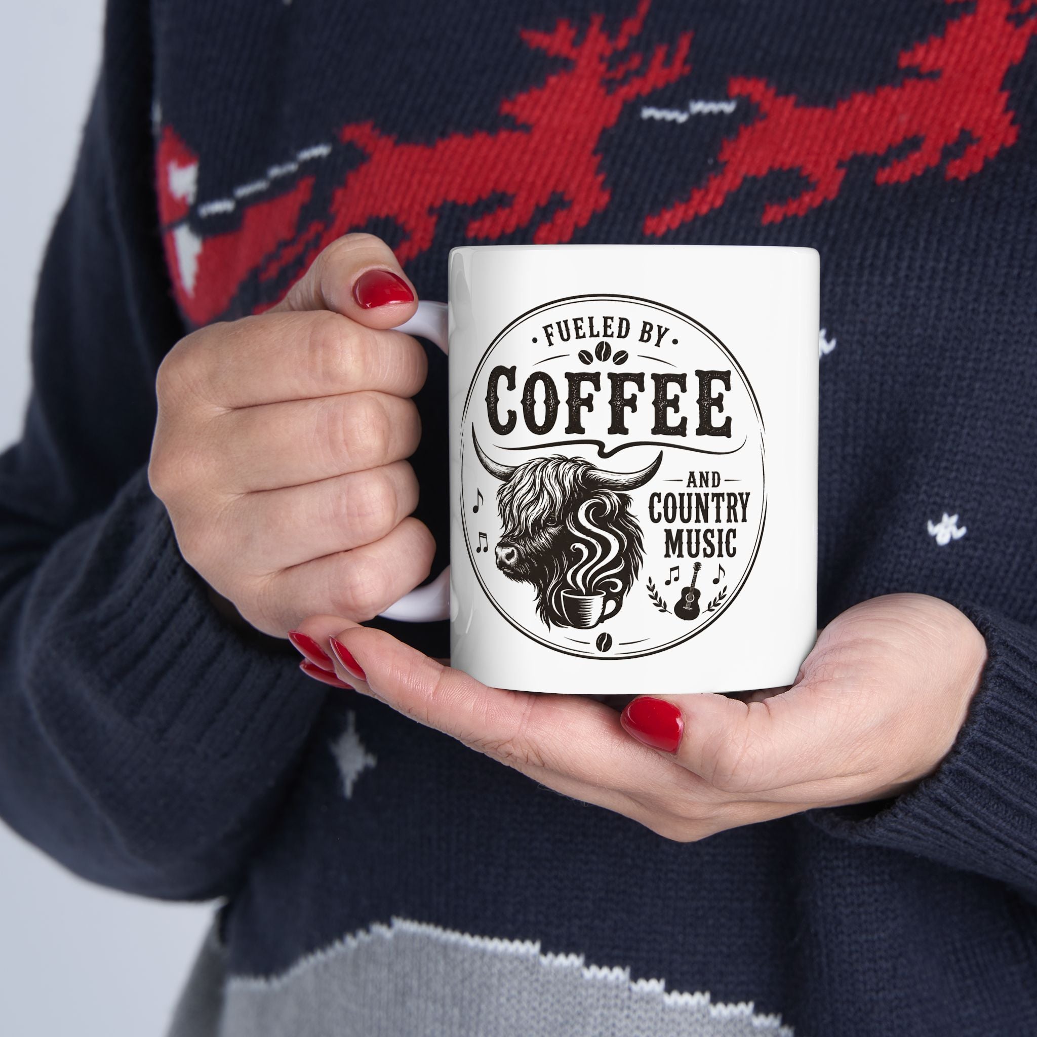 Fueled by Coffee and Country Music Ceramic Mug size 11oz