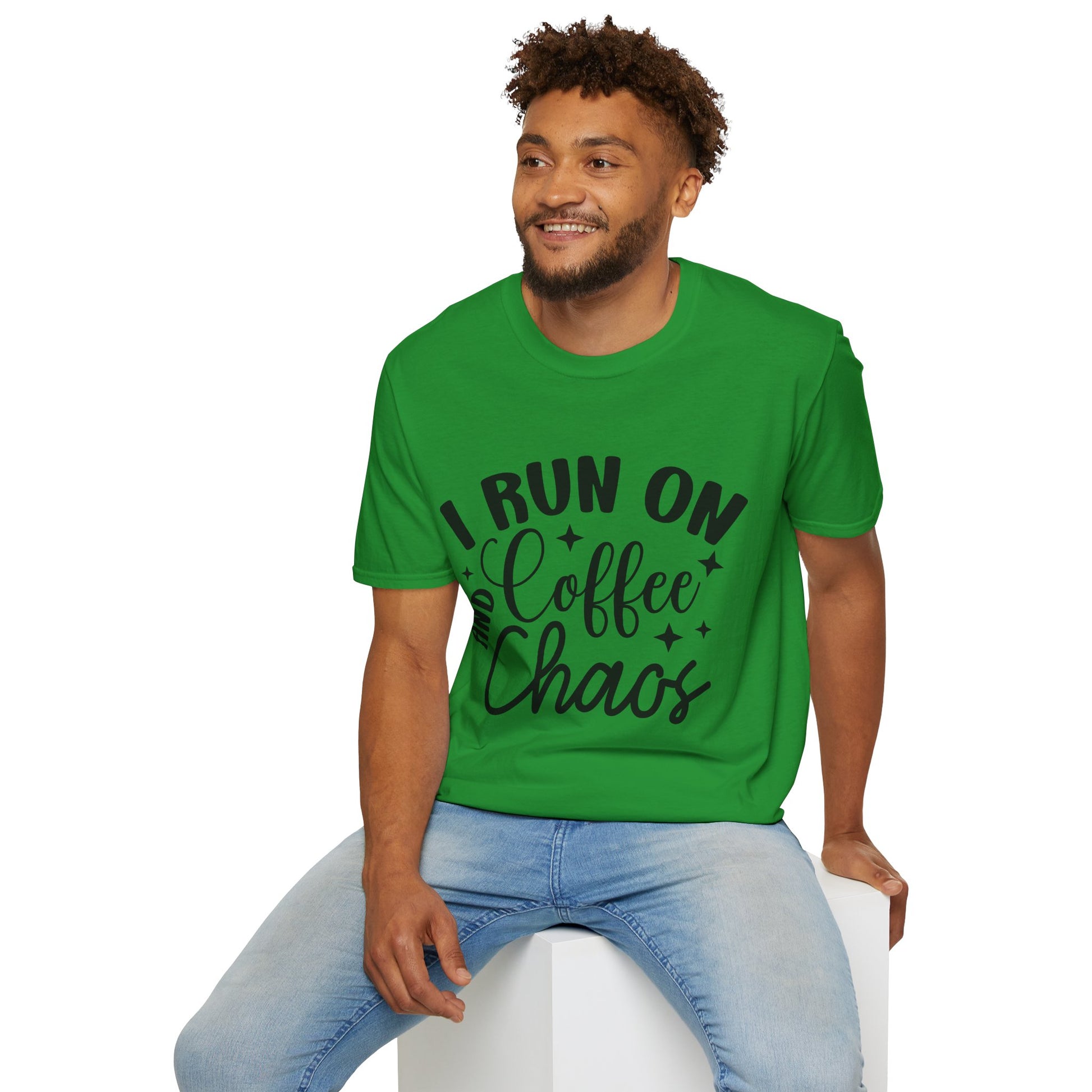 I Run on Coffee and Chaos Unisex T-Shirt, Coffee Lovers T-Shirt