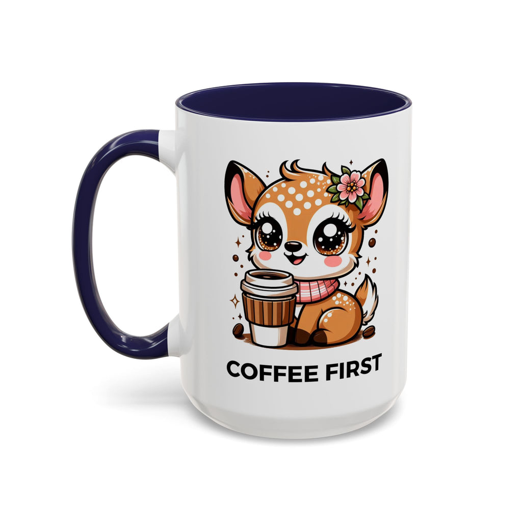 Cute Coffee Mug, Coffee First, Animal Lover Gift, Kawaii Mug, Adorable Animal Coffee Cup